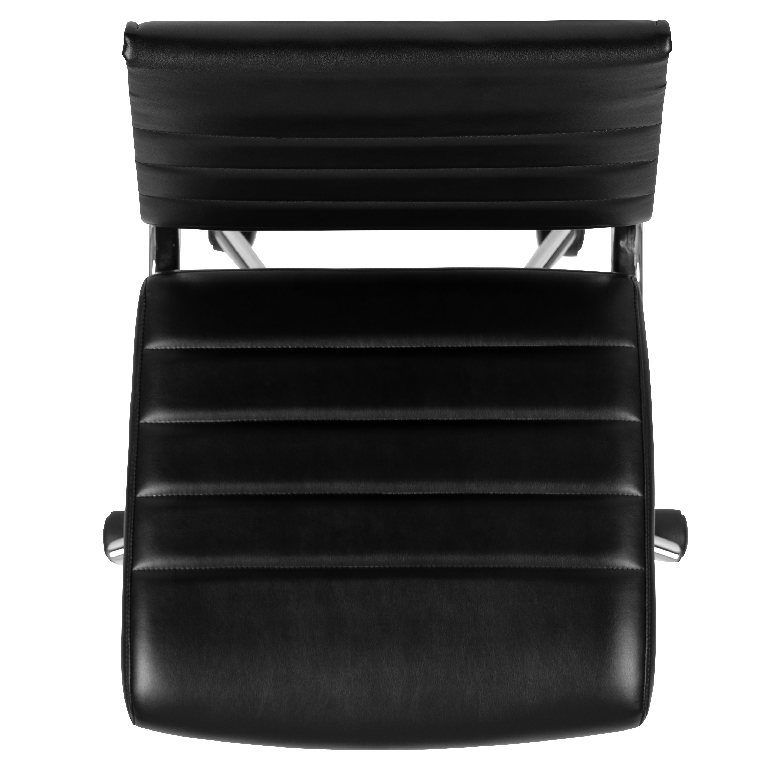 Mid-Back Armless LeatherSoft Contemporary Ribbed Executive Swivel Office Chair-Executive Office Chair-Flash Furniture-Wall2Wall Furnishings