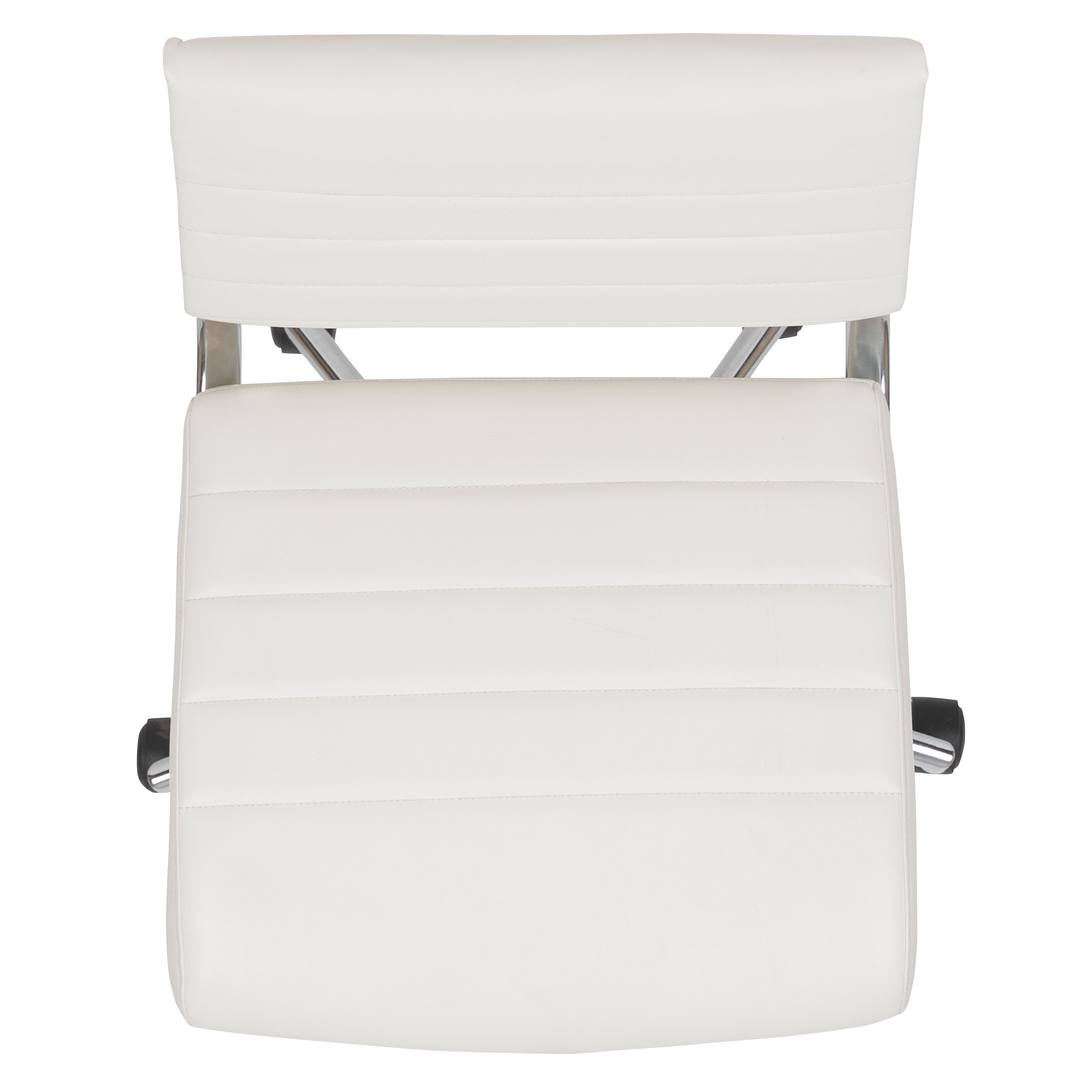 Mid-Back Armless LeatherSoft Contemporary Ribbed Executive Swivel Office Chair