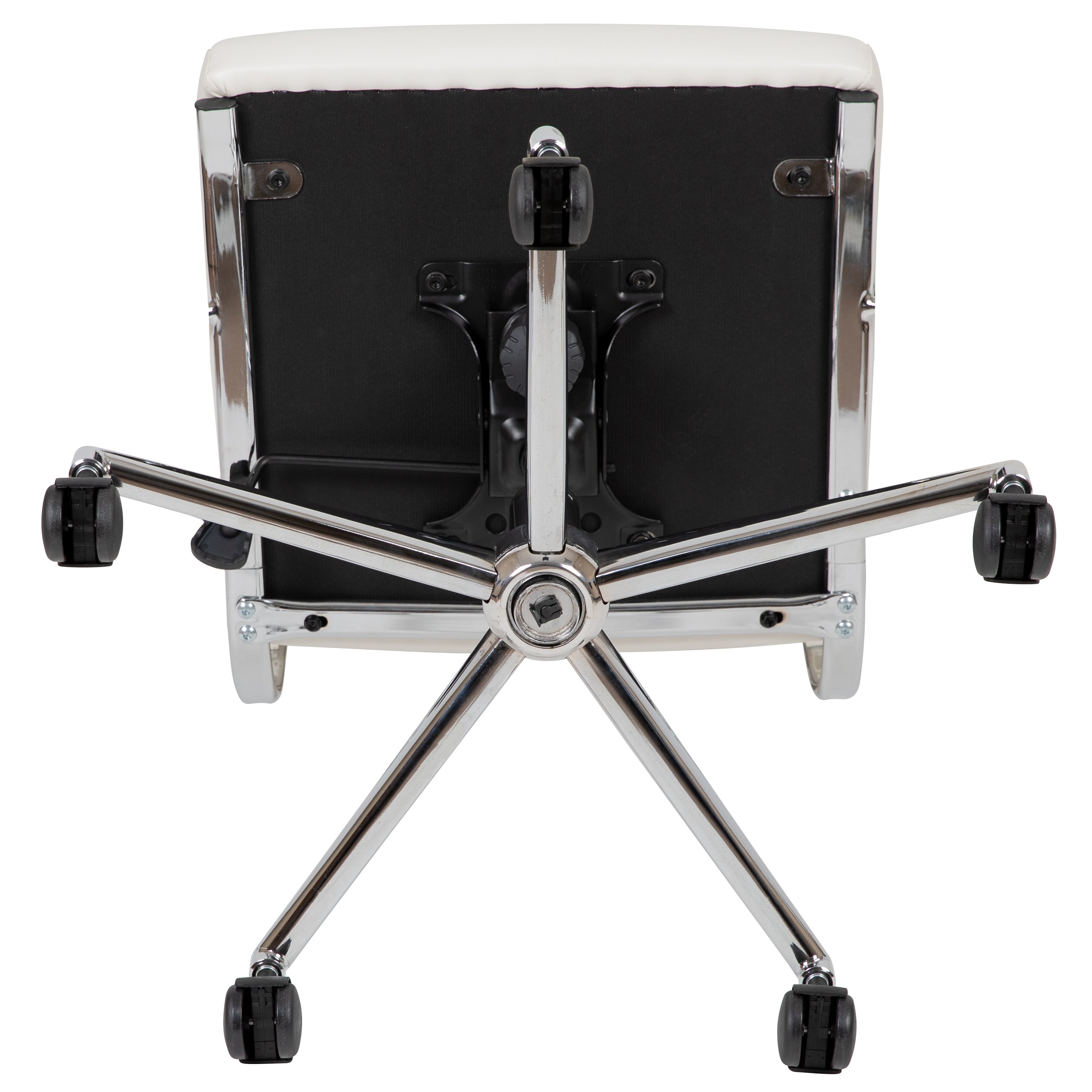 Mid-Back Armless LeatherSoft Contemporary Ribbed Executive Swivel Office Chair