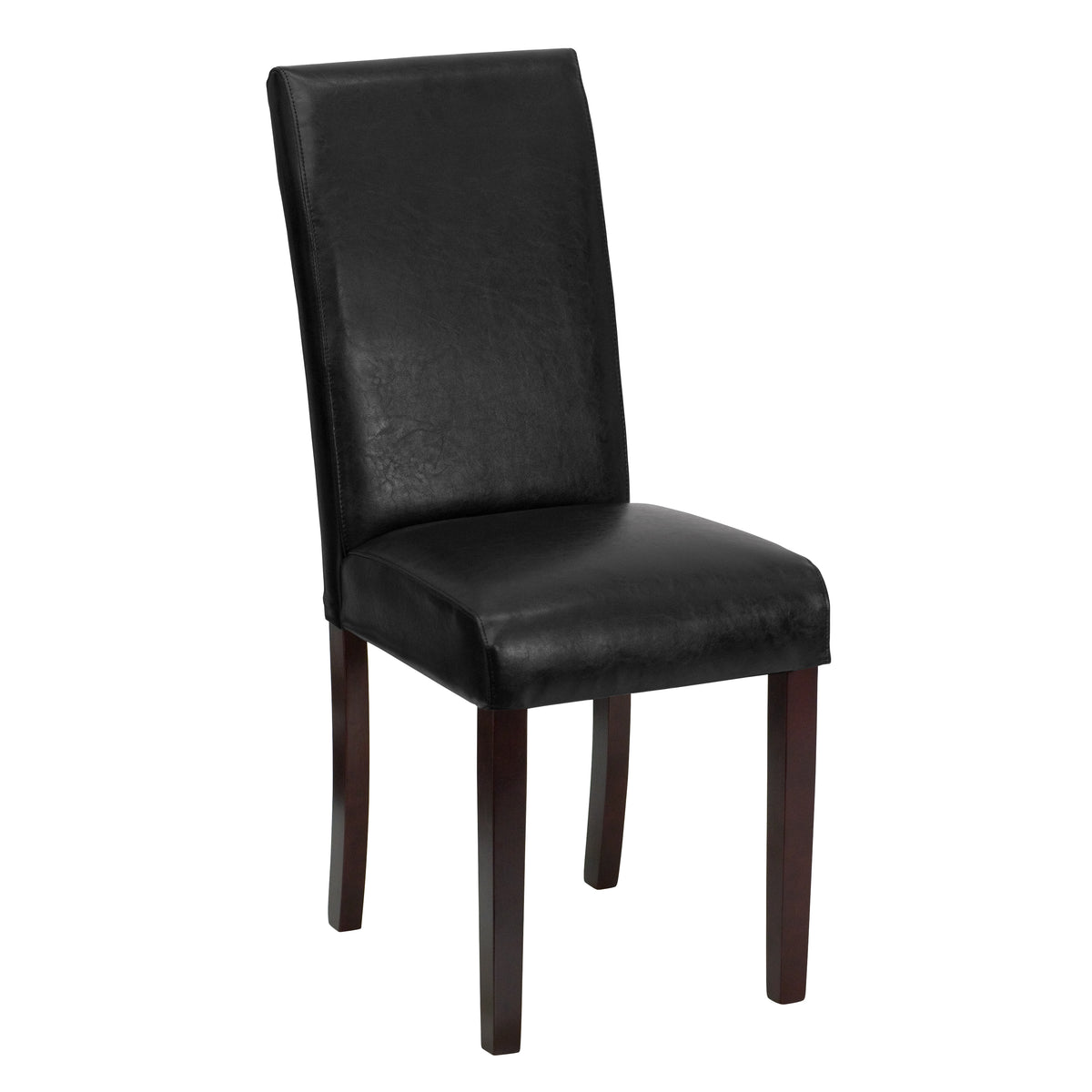 Traditional LeatherSoft Upholstered Panel Back Parsons Dining Chairs