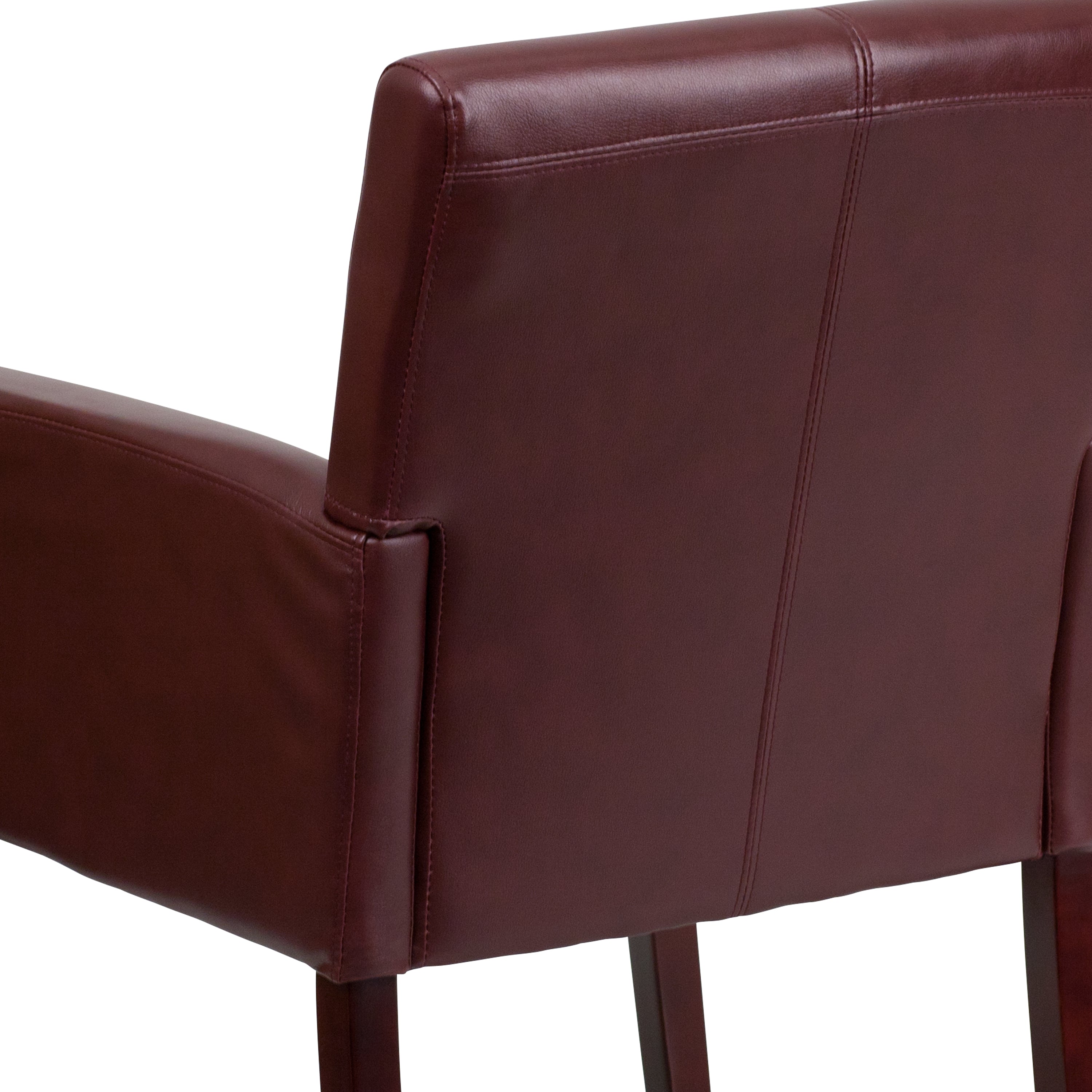LeatherSoft Executive Side Reception Chair with Mahogany Legs-Office Chair-Flash Furniture-Wall2Wall Furnishings