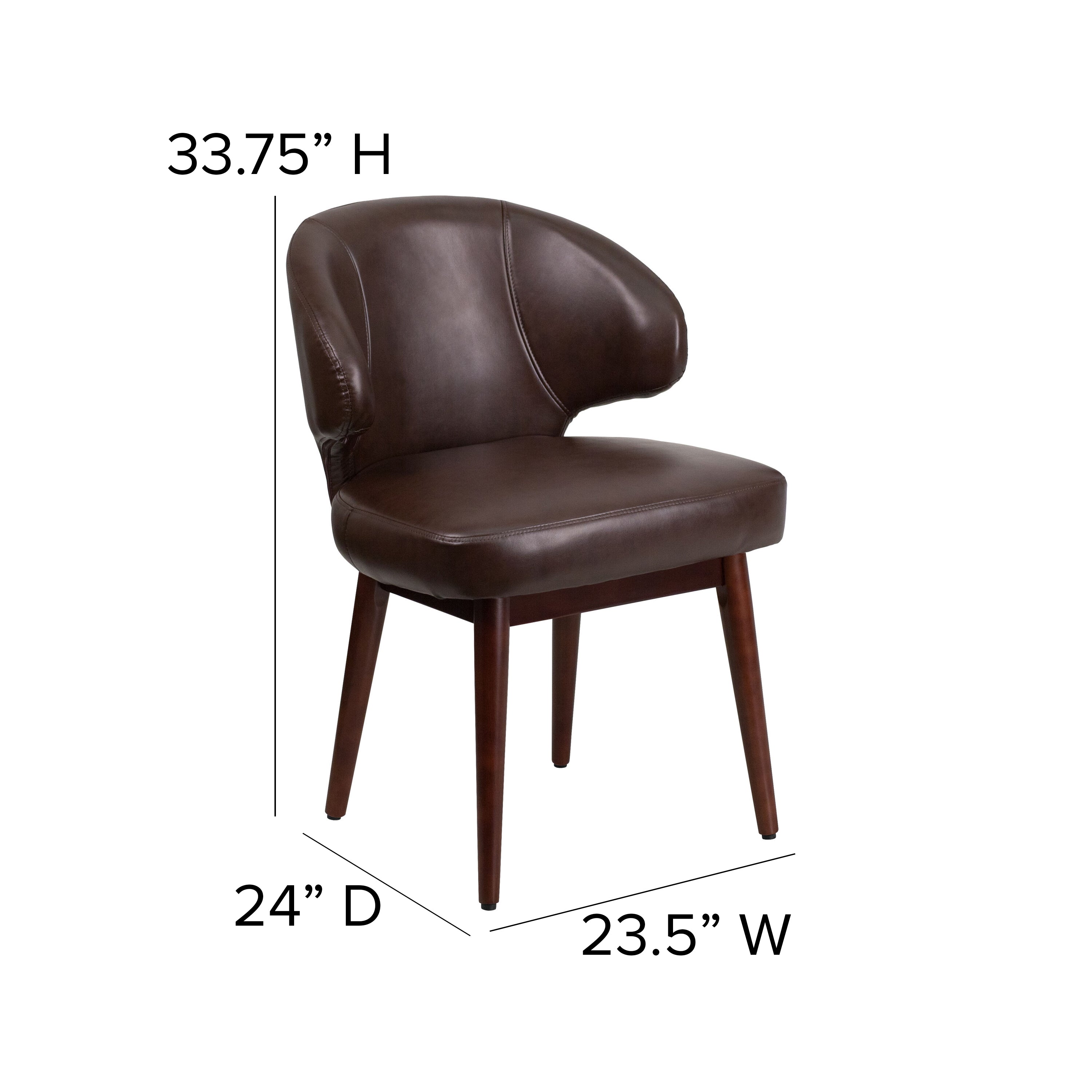 Comfort Back Series Side Reception Chair with Walnut Legs