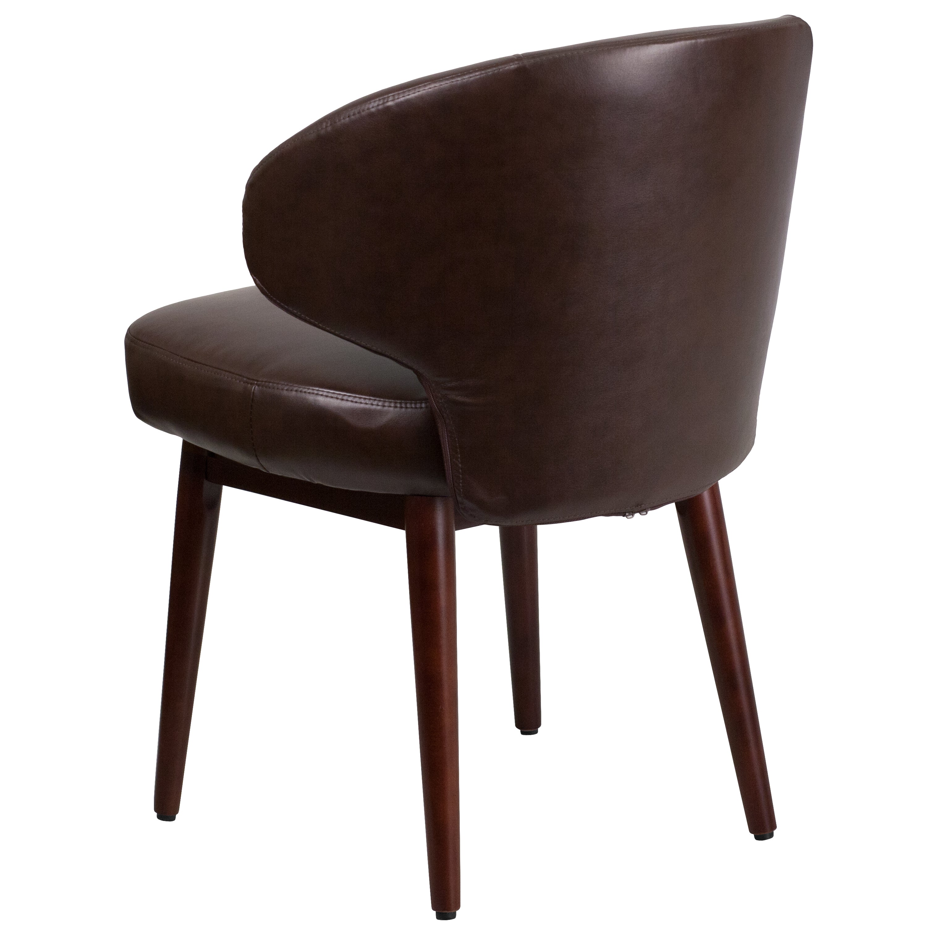 Comfort Back Series Side Reception Chair with Walnut Legs-Office Chair-Flash Furniture-Wall2Wall Furnishings