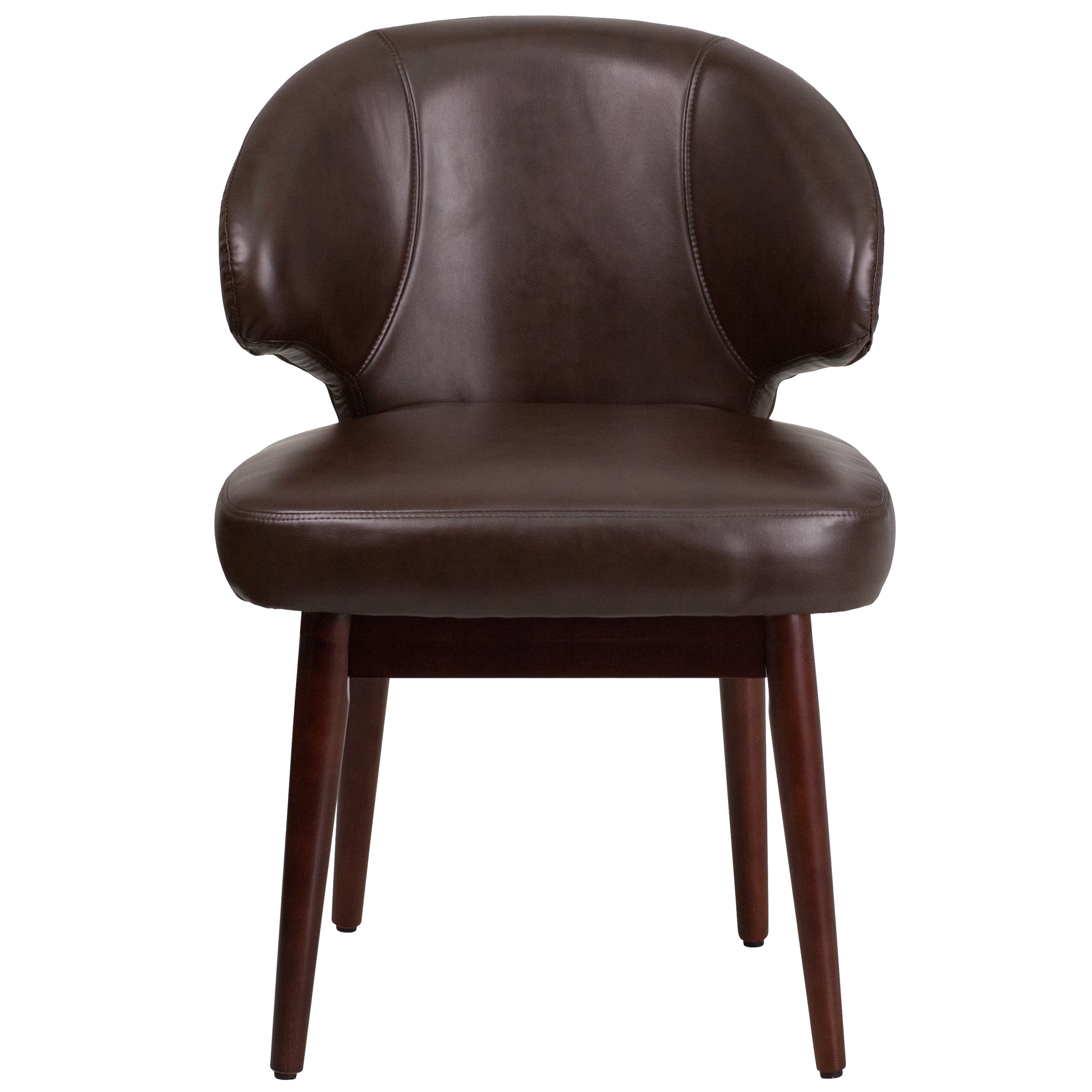 Comfort Back Series Side Reception Chair with Walnut Legs-Office Chair-Flash Furniture-Wall2Wall Furnishings