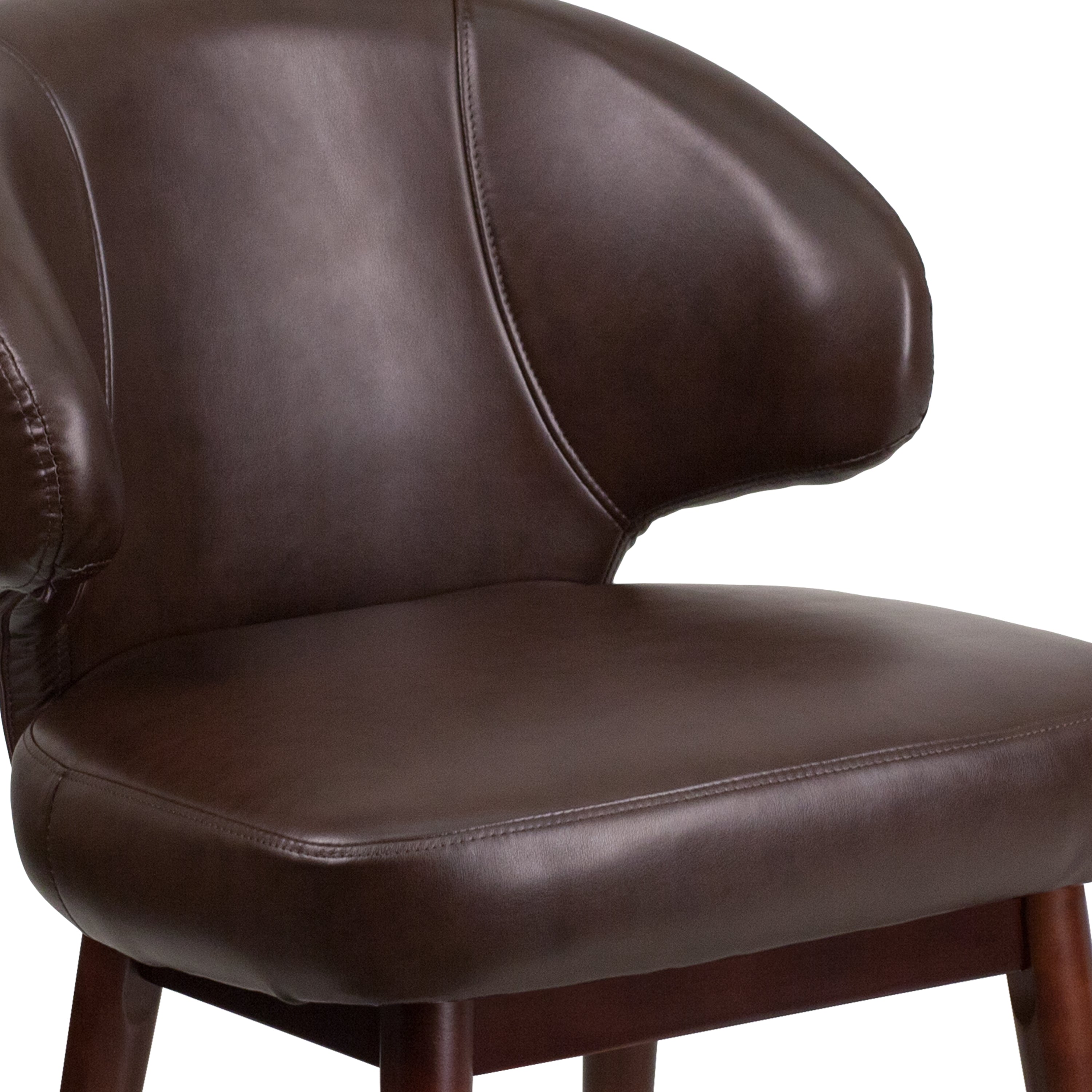 Comfort Back Series Side Reception Chair with Walnut Legs