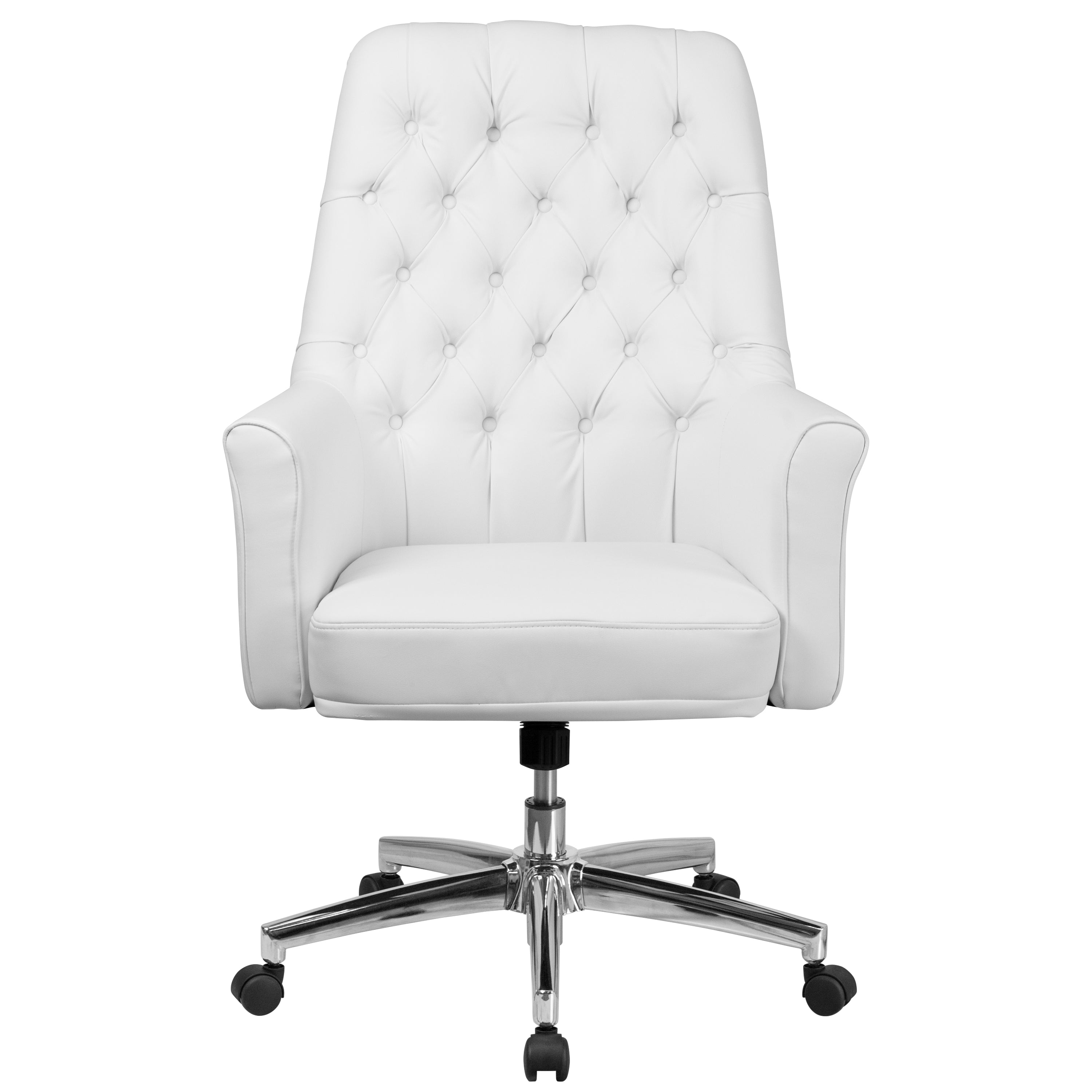Mid-Back Traditional Tufted LeatherSoft Executive Swivel Office Chair with Arms-Office Chair-Flash Furniture-Wall2Wall Furnishings