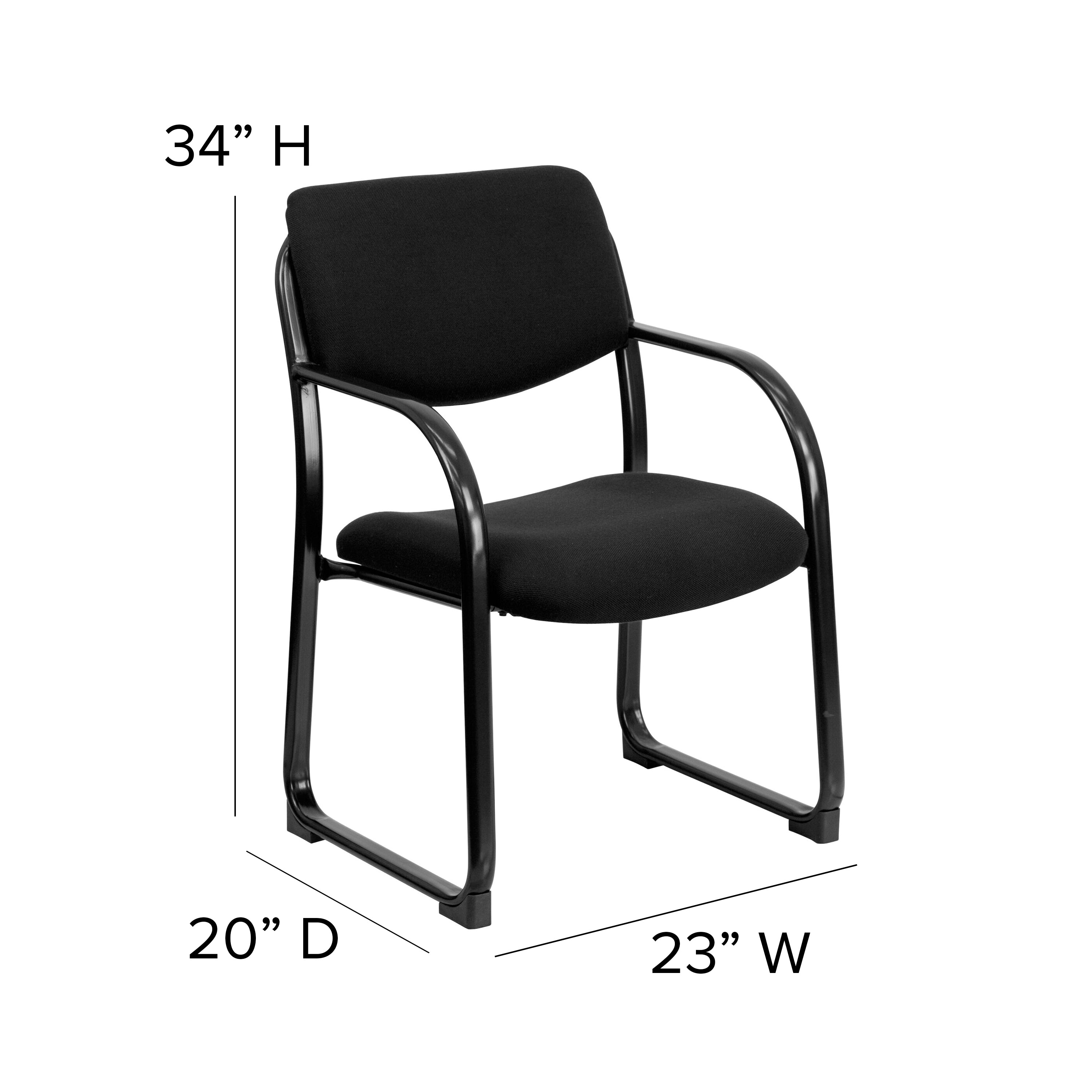 Fabric Executive Side Reception Chair with Sled Base