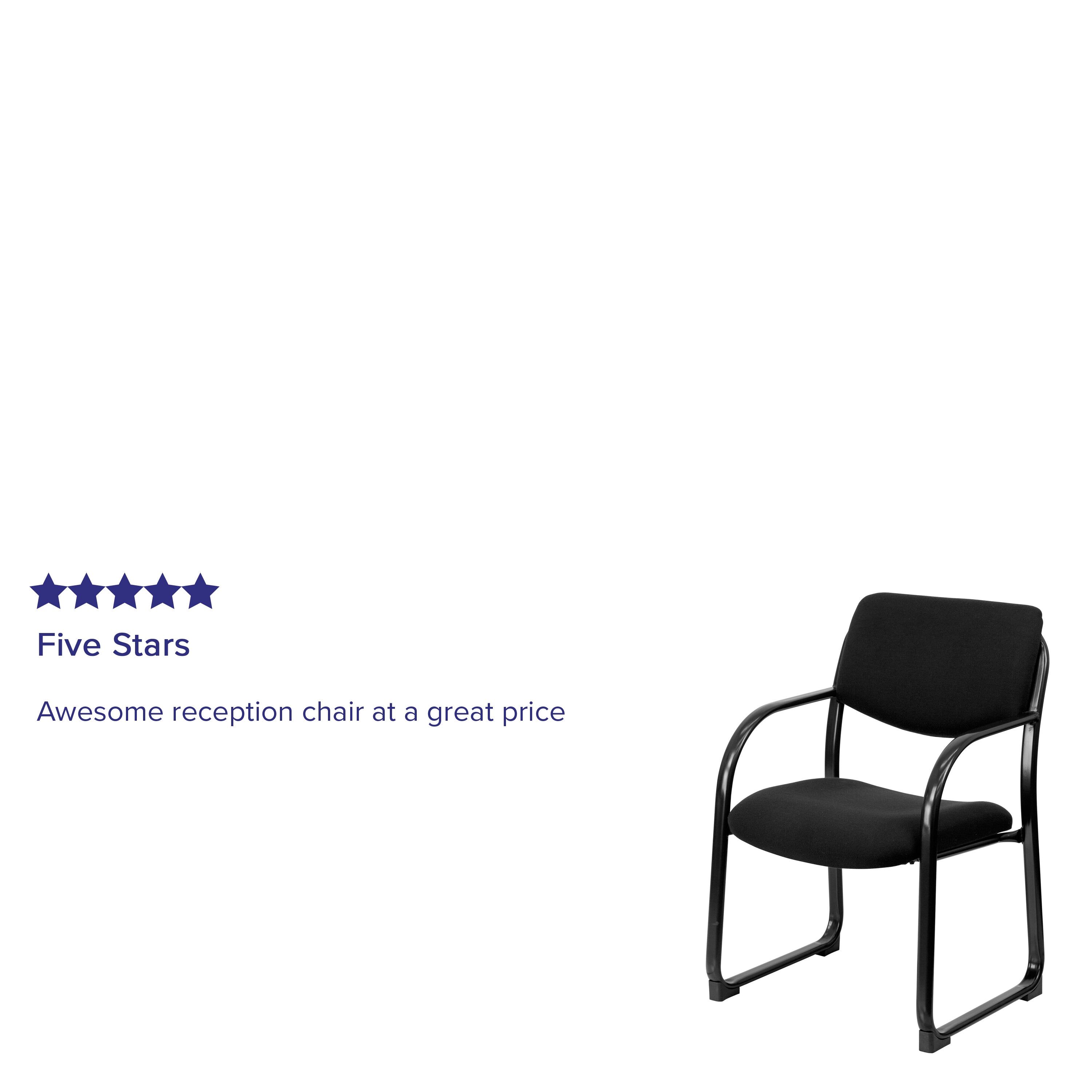 Fabric Executive Side Reception Chair with Sled Base
