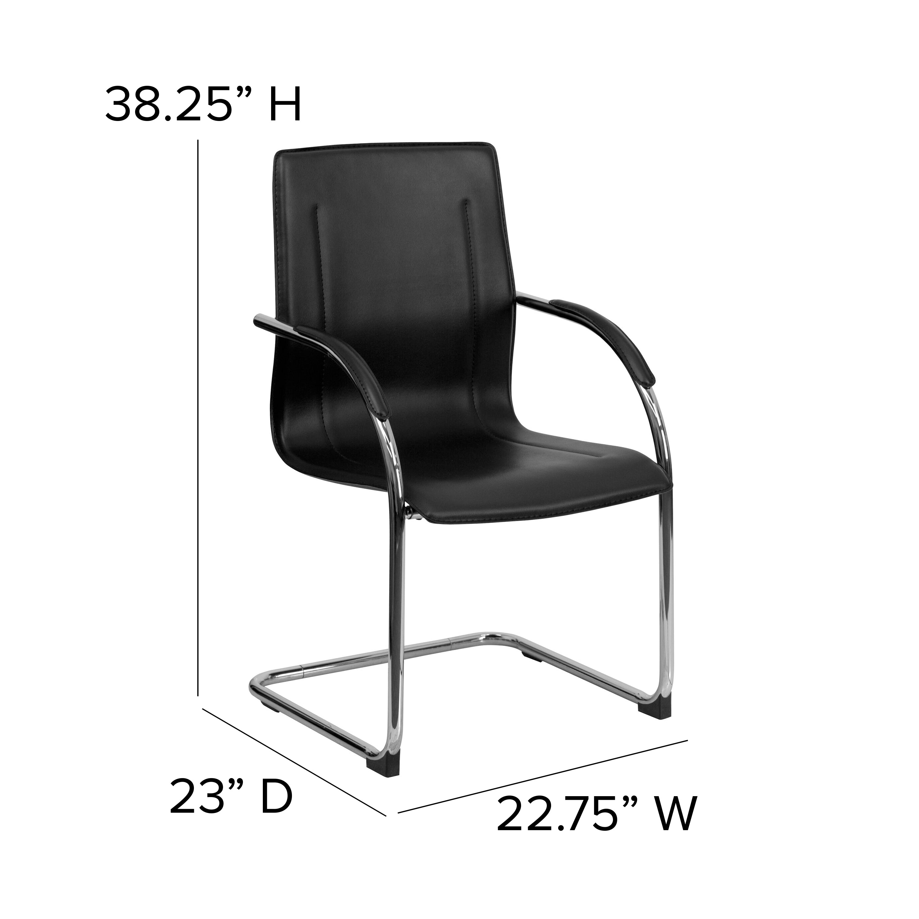 Vinyl Side Reception Chair with Chrome Sled Base