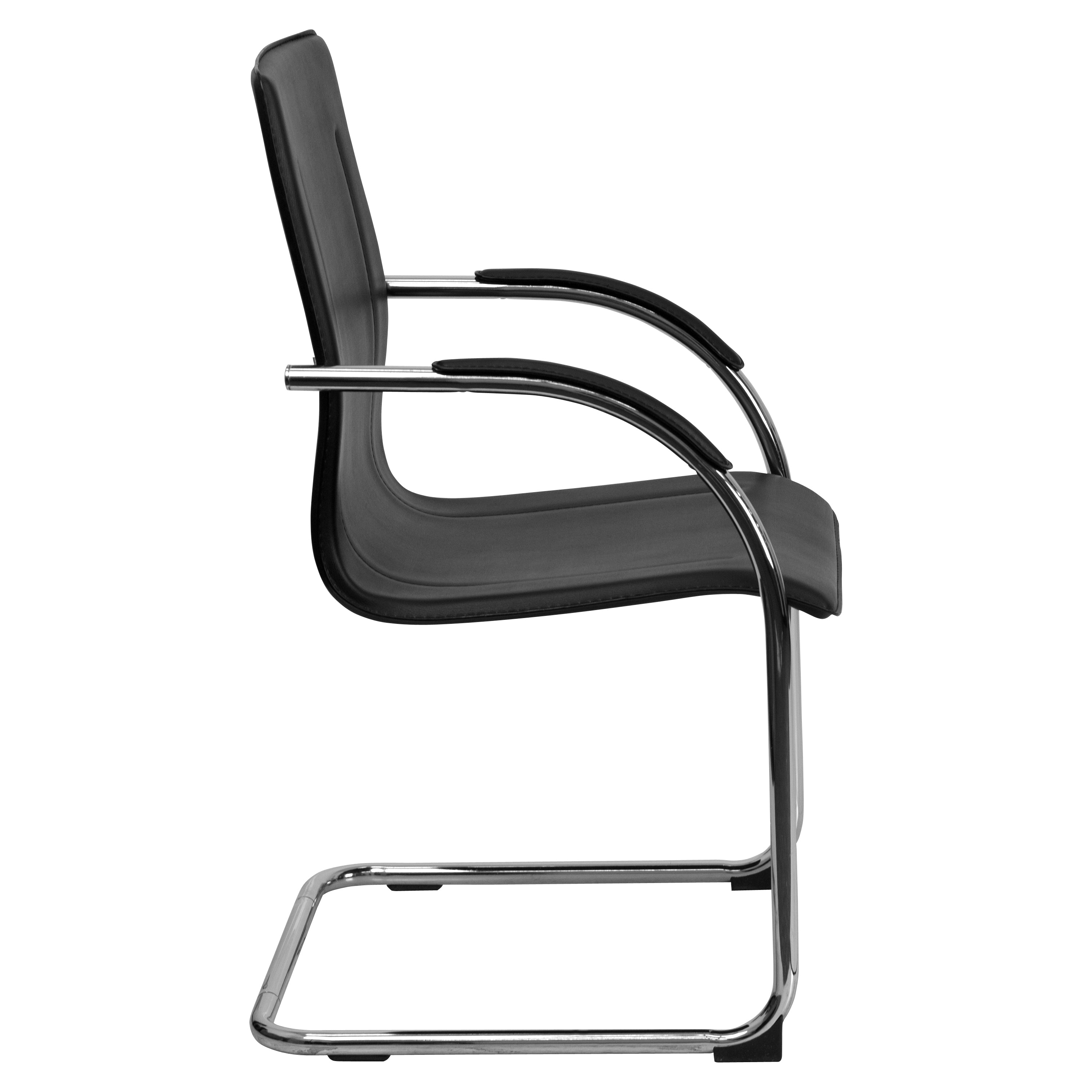 Vinyl Side Reception Chair with Chrome Sled Base