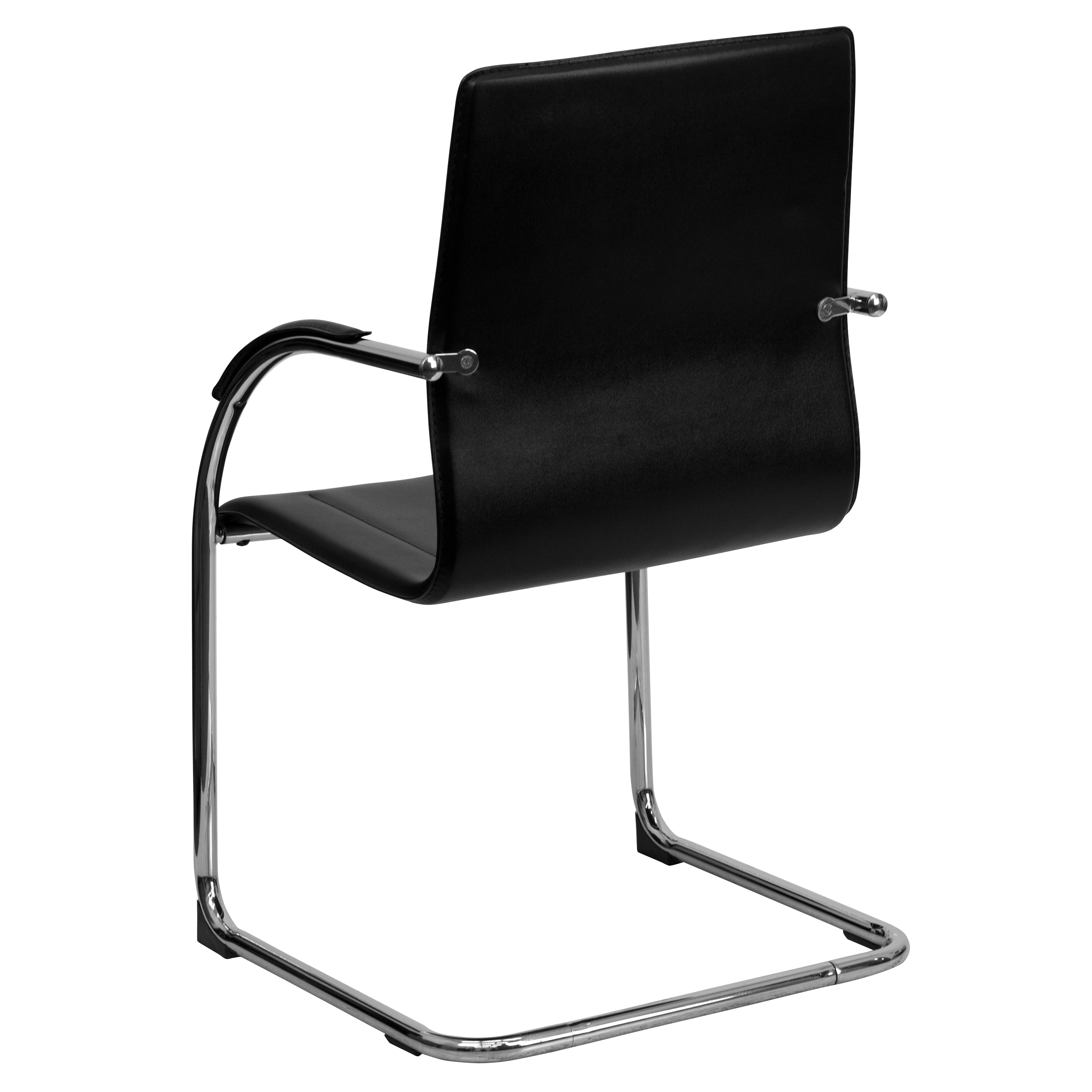 Vinyl Side Reception Chair with Chrome Sled Base