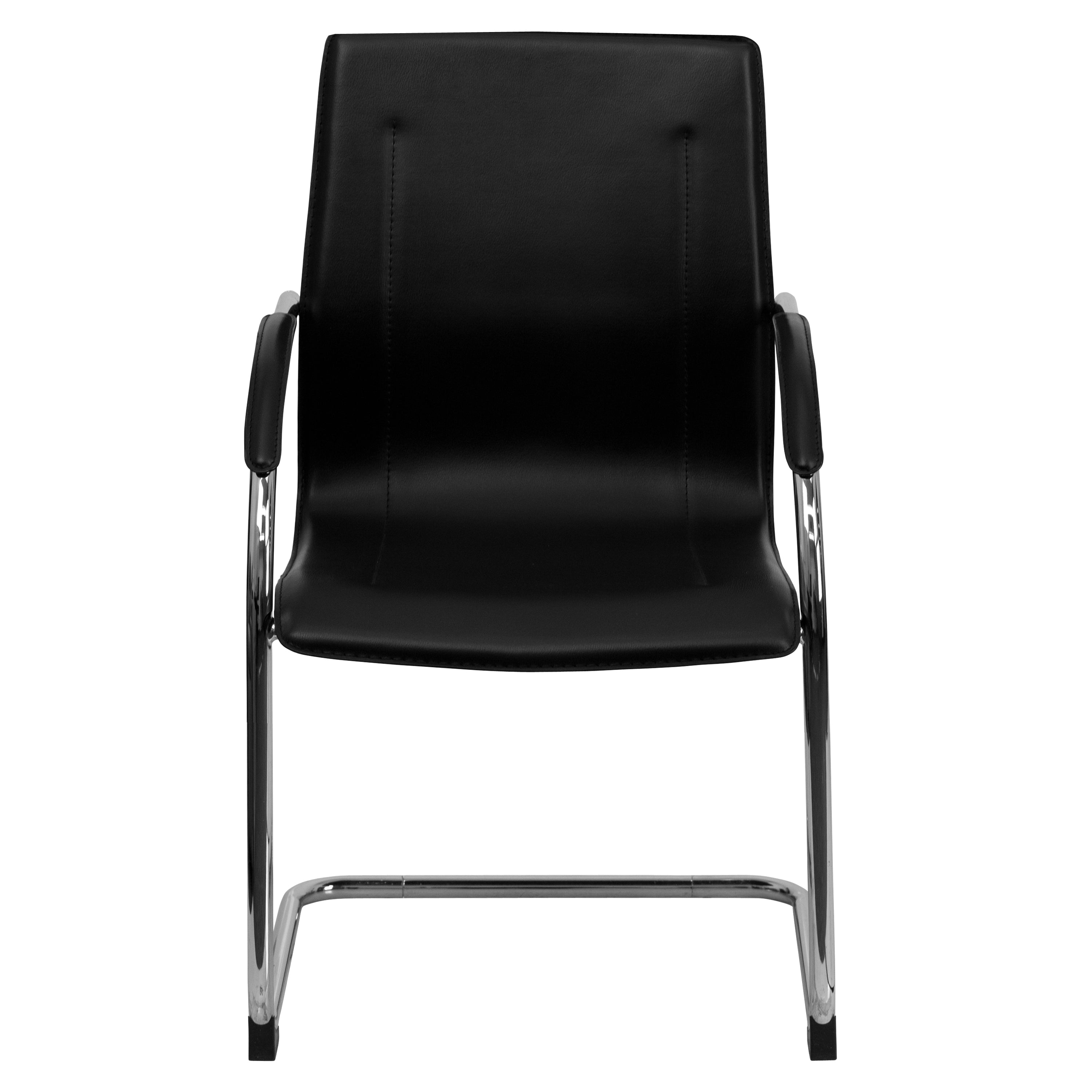 Vinyl Side Reception Chair with Chrome Sled Base