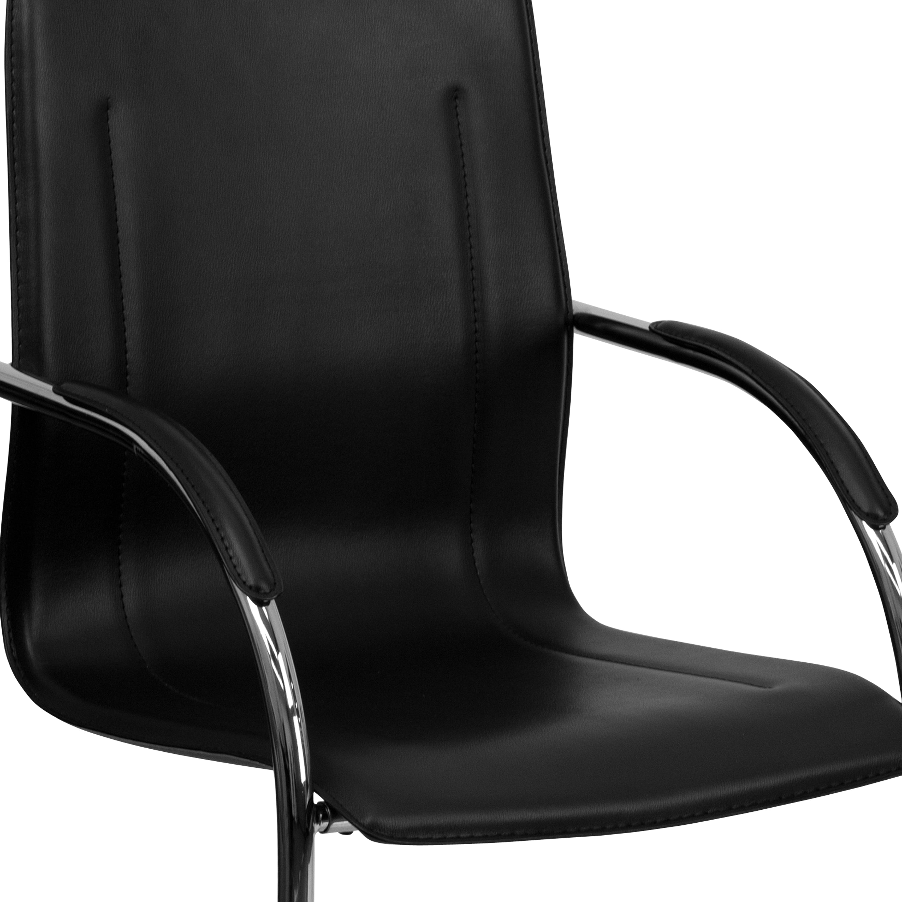 Vinyl Side Reception Chair with Chrome Sled Base
