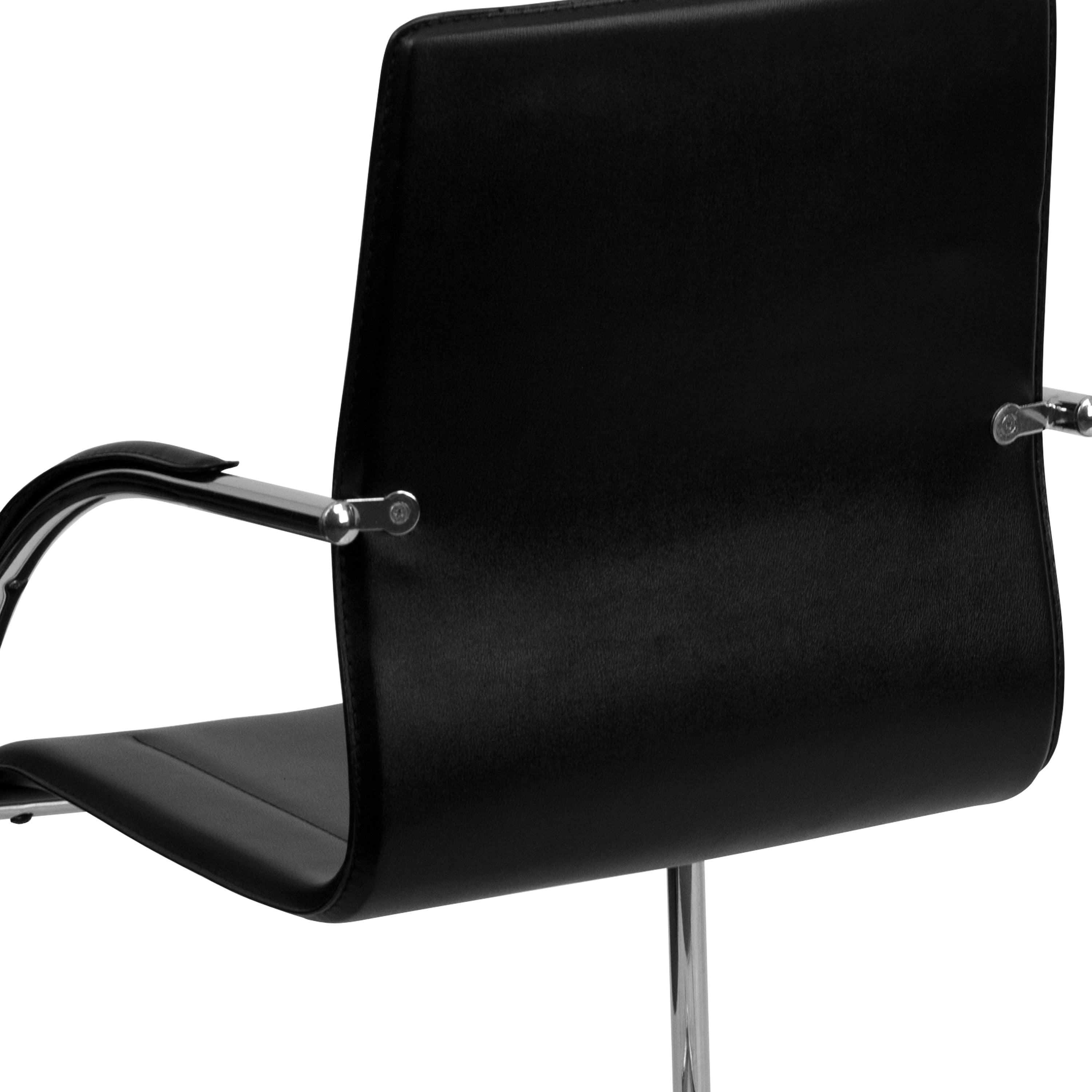 Vinyl Side Reception Chair with Chrome Sled Base-Office Chair-Flash Furniture-Wall2Wall Furnishings