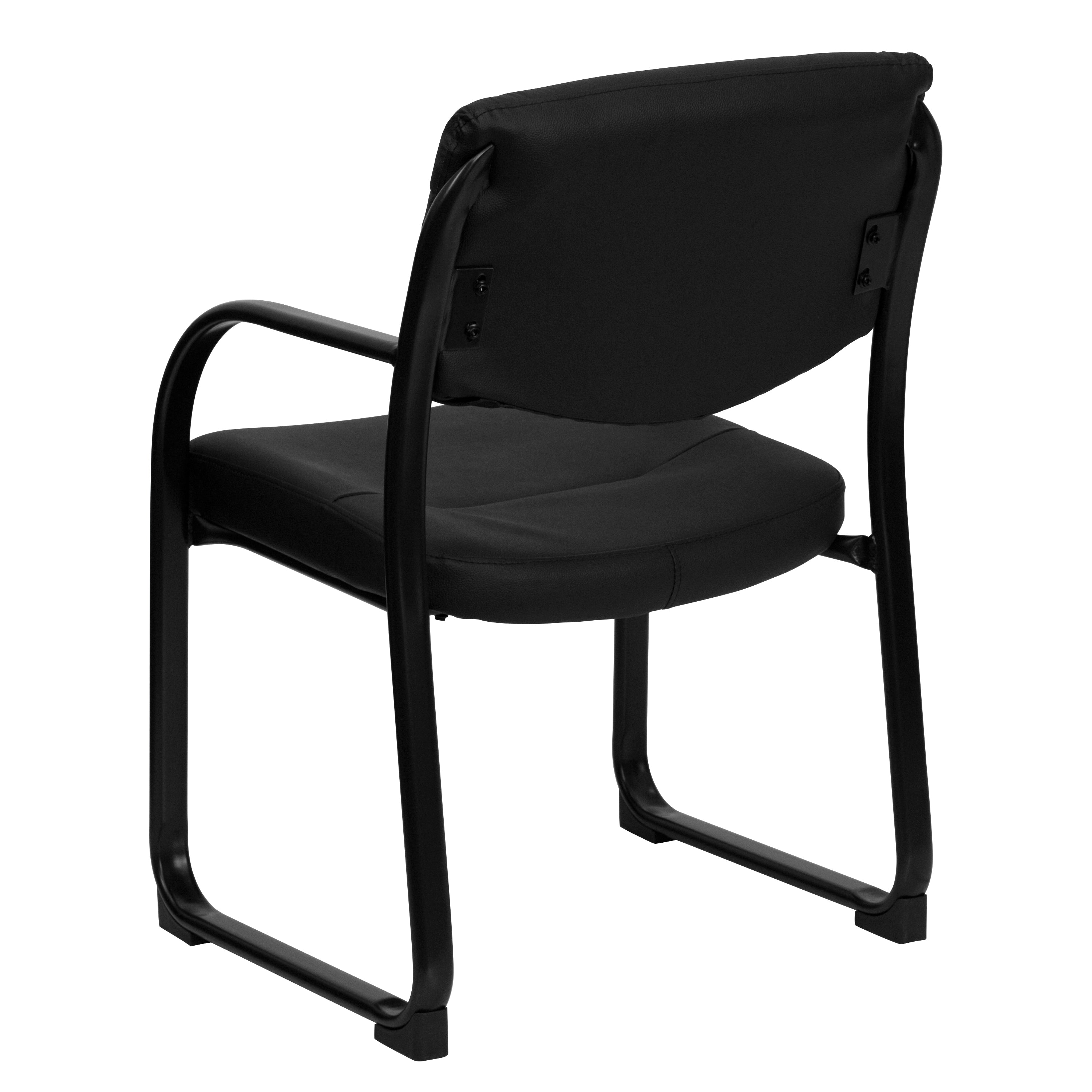 LeatherSoft Executive Side Reception Chair with Sled Base