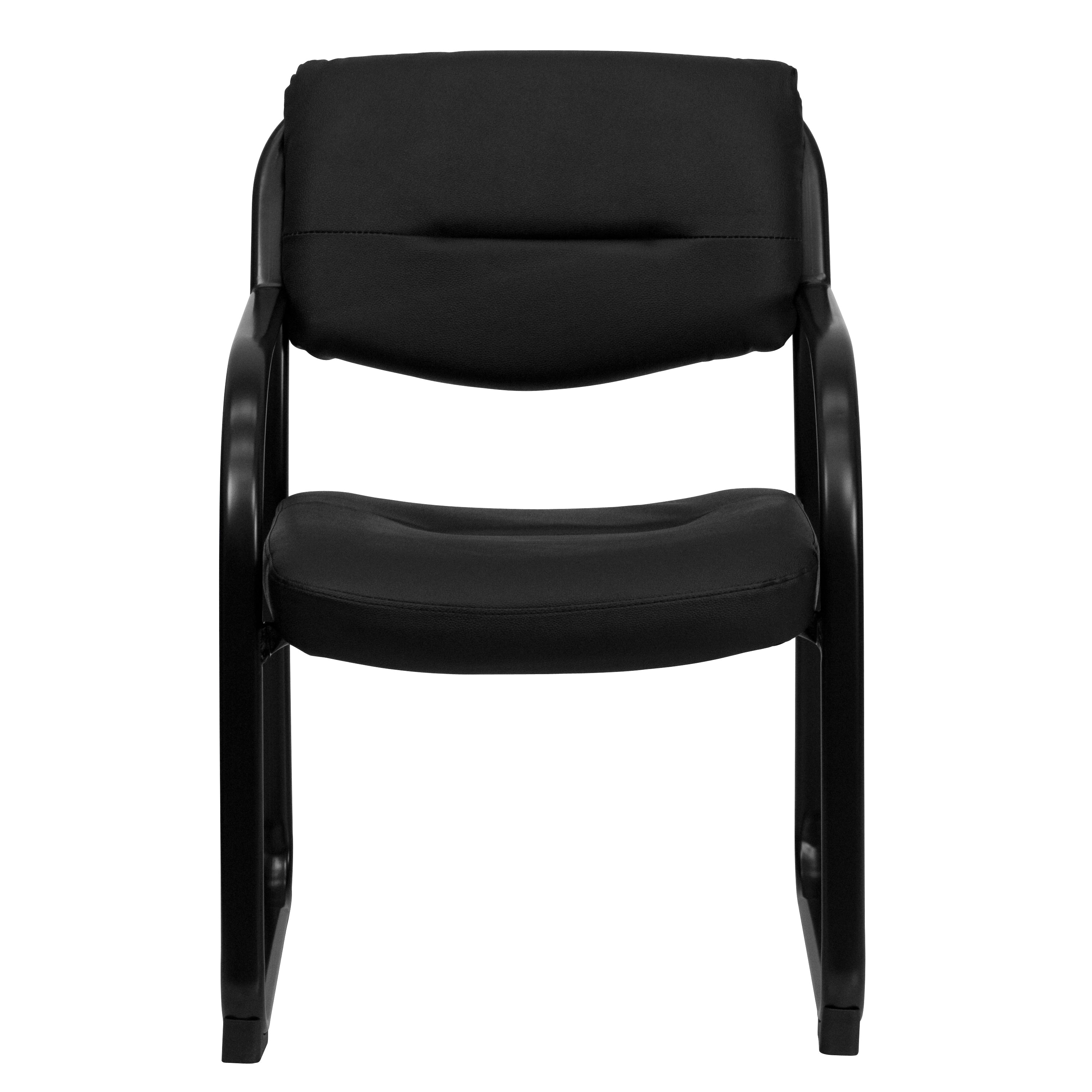 LeatherSoft Executive Side Reception Chair with Sled Base
