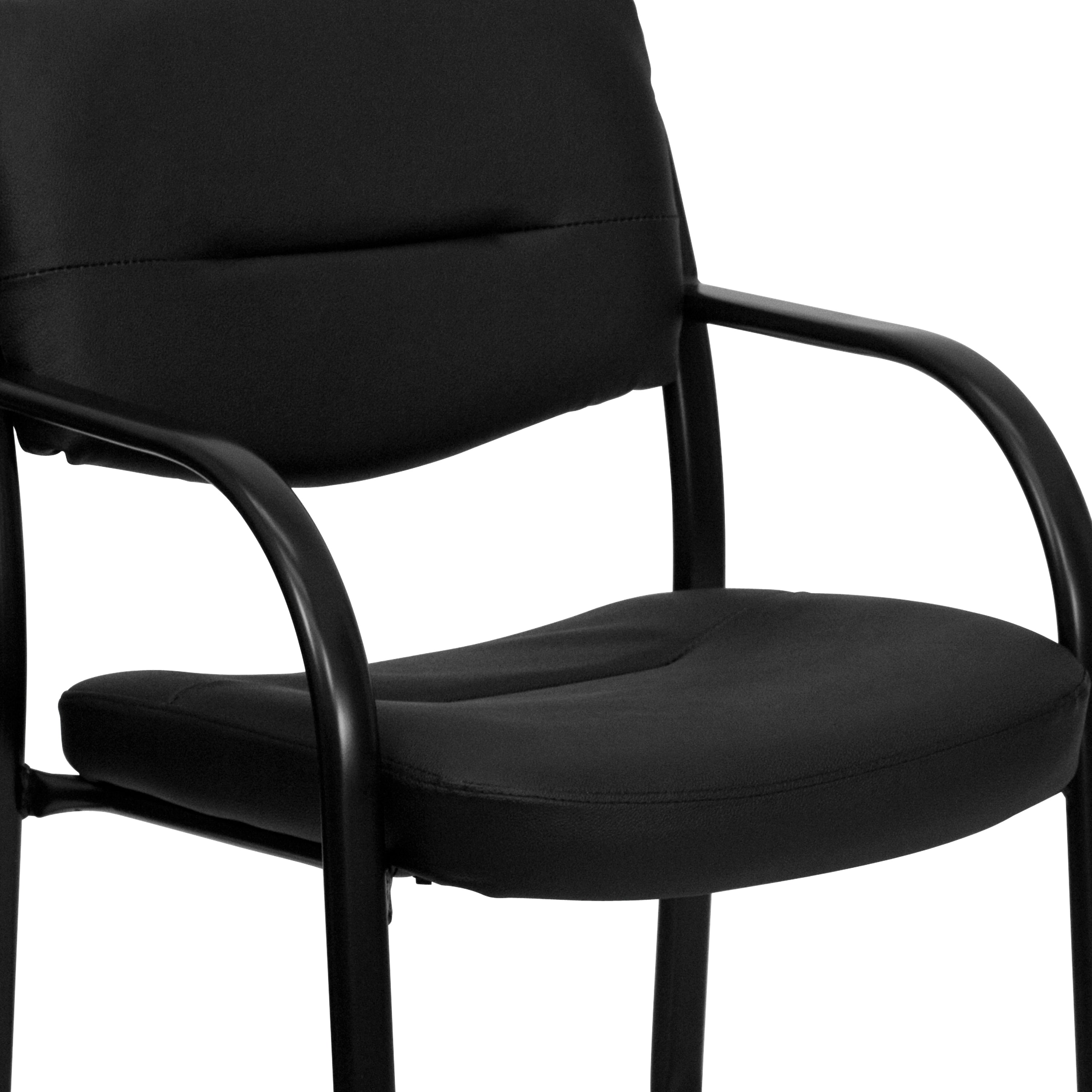 LeatherSoft Executive Side Reception Chair with Sled Base