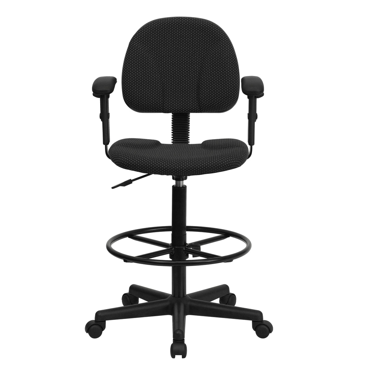 Fabric Drafting Chair with Adjustable Arms (Cylinders: 22.5''-27''H or 26''-30.5''H)