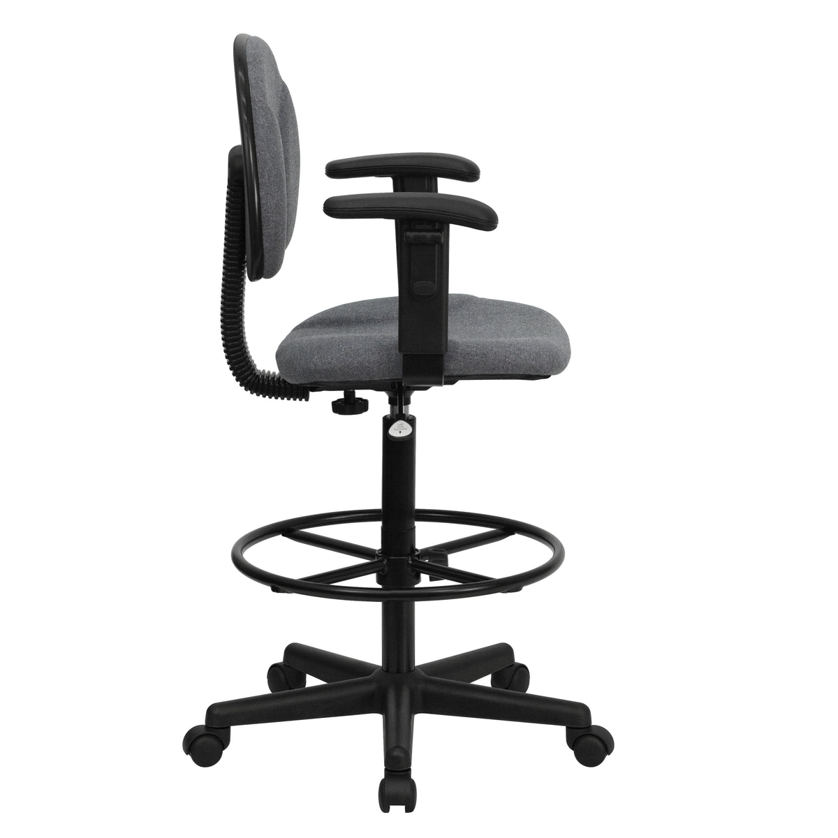 Fabric Drafting Chair with Adjustable Arms (Cylinders: 22.5''-27''H or 26''-30.5''H)