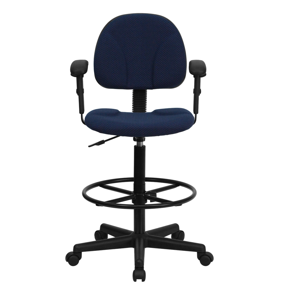 Fabric Drafting Chair with Adjustable Arms (Cylinders: 22.5''-27''H or 26''-30.5''H)