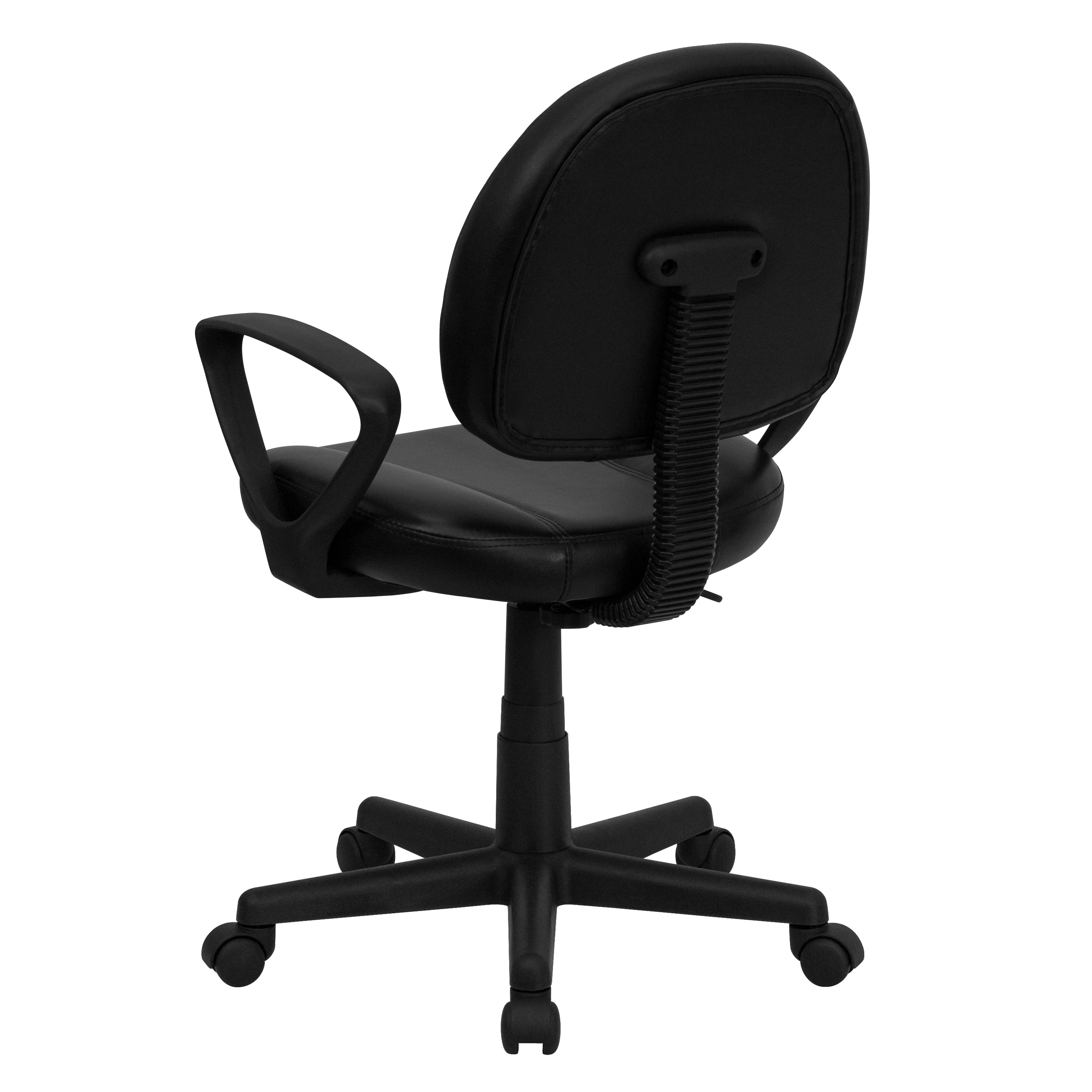Mid-Back LeatherSoft Swivel Ergonomic Task Office Chair with Back Depth Adjustment and Arms