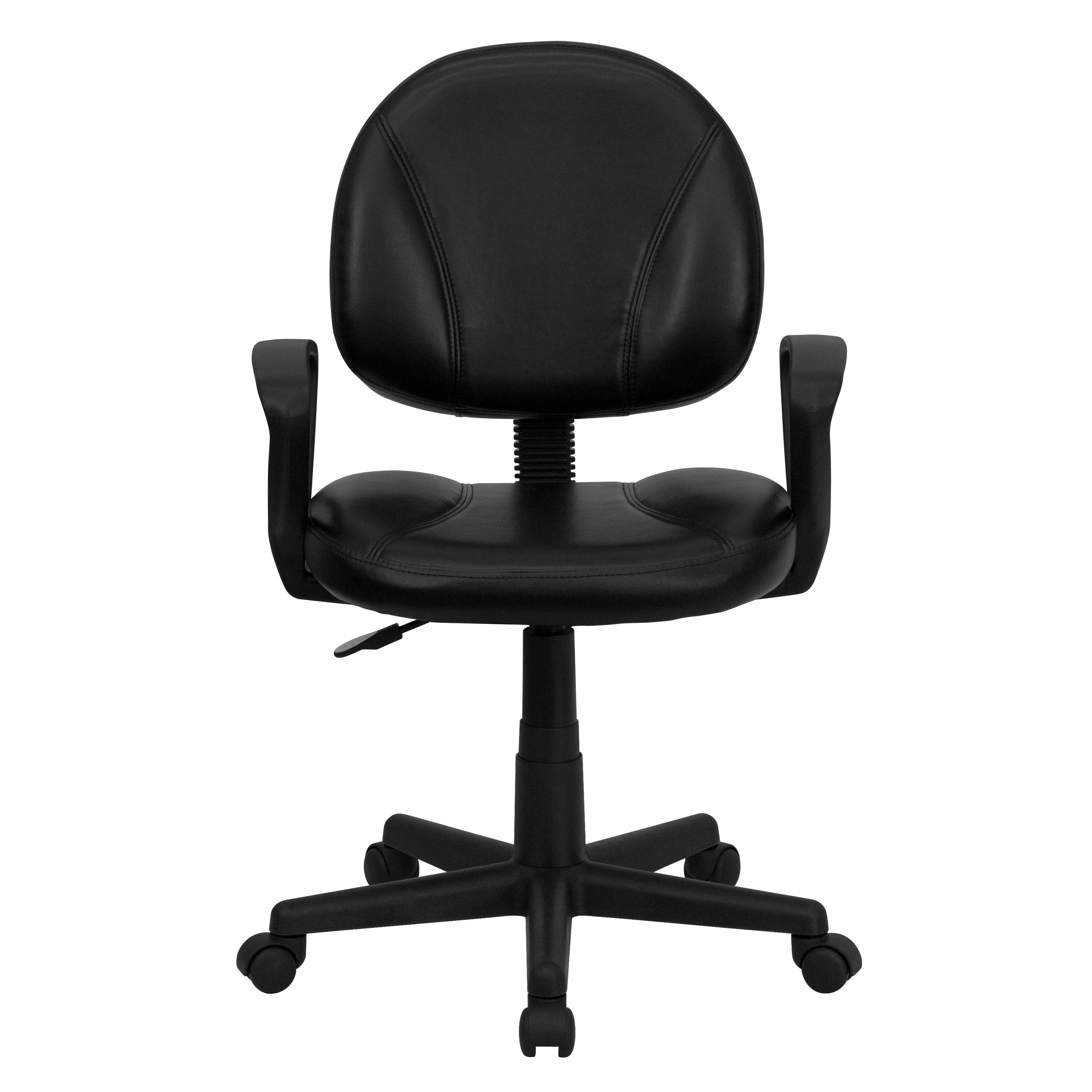 Mid-Back LeatherSoft Swivel Ergonomic Task Office Chair with Back Depth Adjustment and Arms