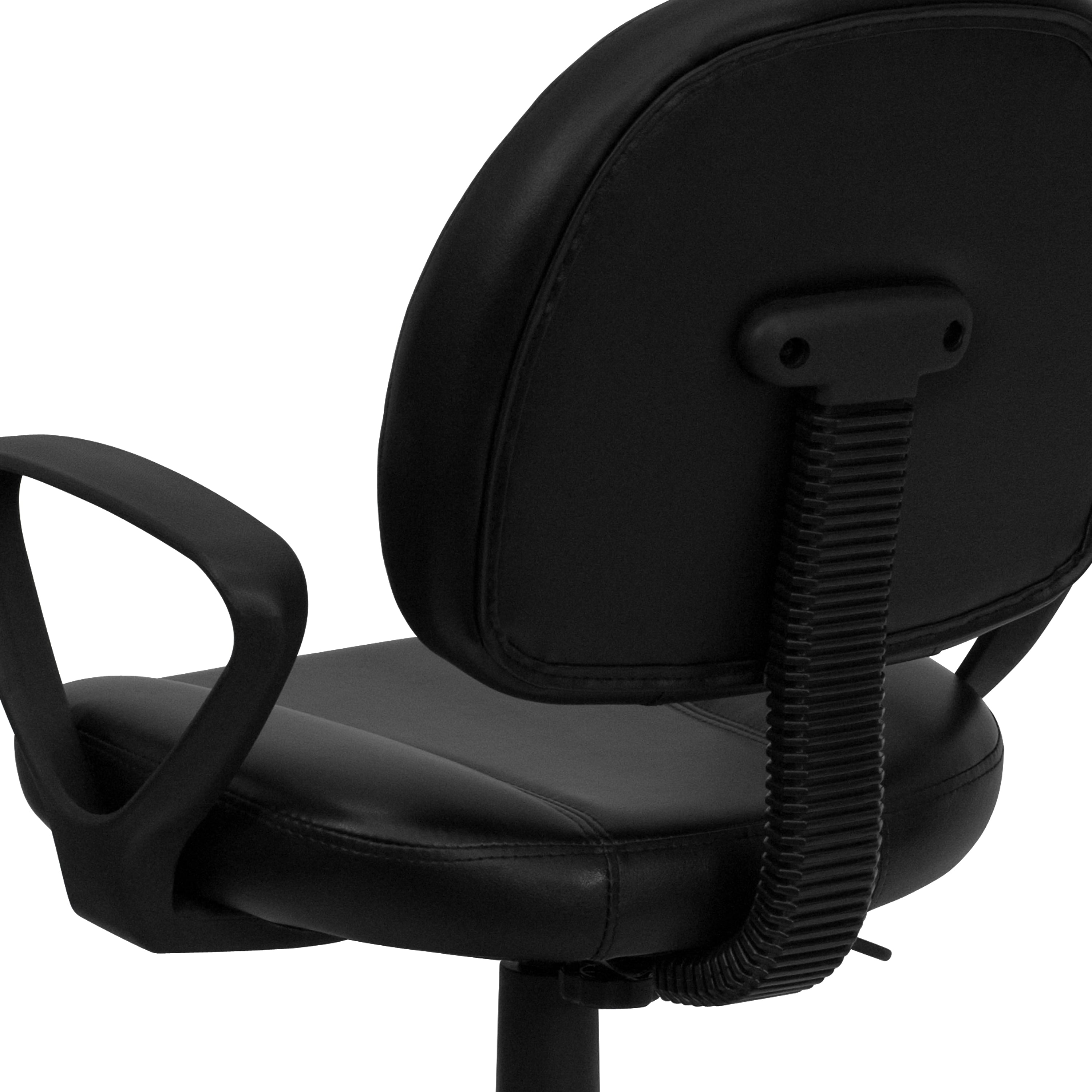 Mid-Back LeatherSoft Swivel Ergonomic Task Office Chair with Back Depth Adjustment and Arms