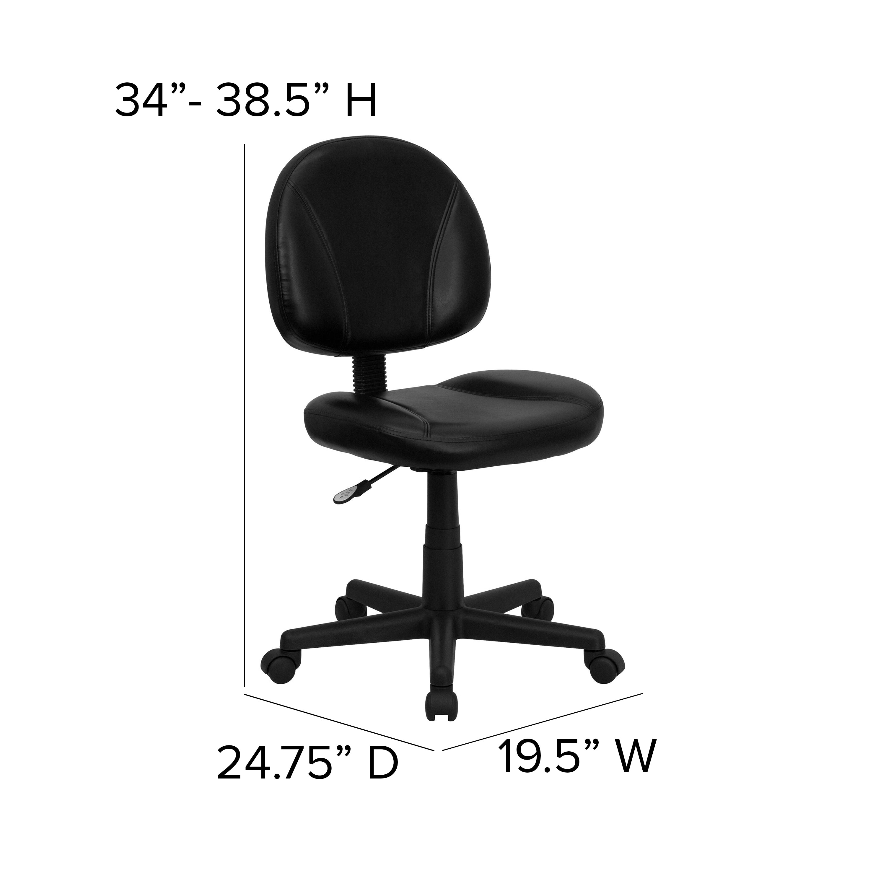 Mid-Back LeatherSoft Swivel Ergonomic Task Office Chair with Back Depth Adjustment