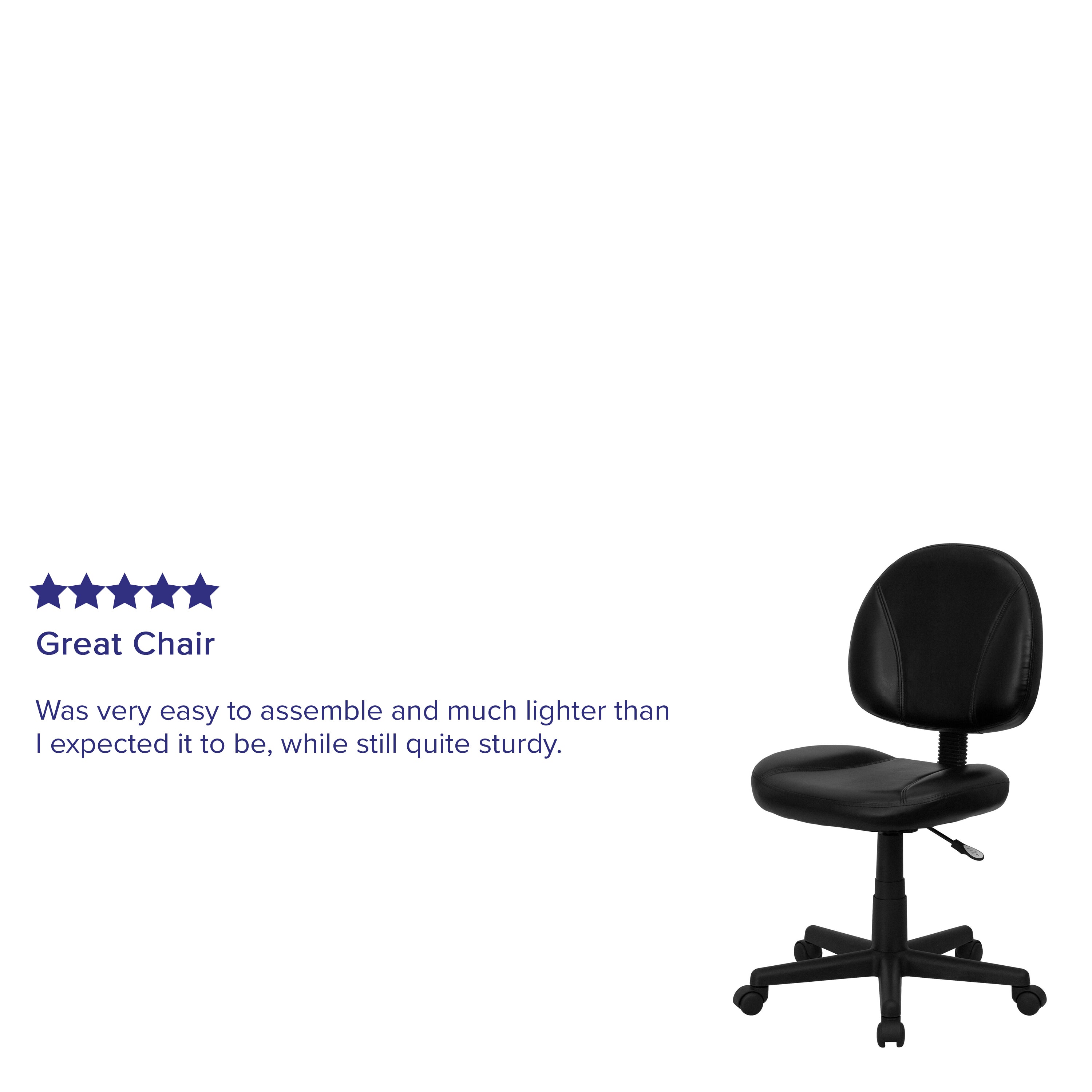 Mid-Back LeatherSoft Swivel Ergonomic Task Office Chair with Back Depth Adjustment