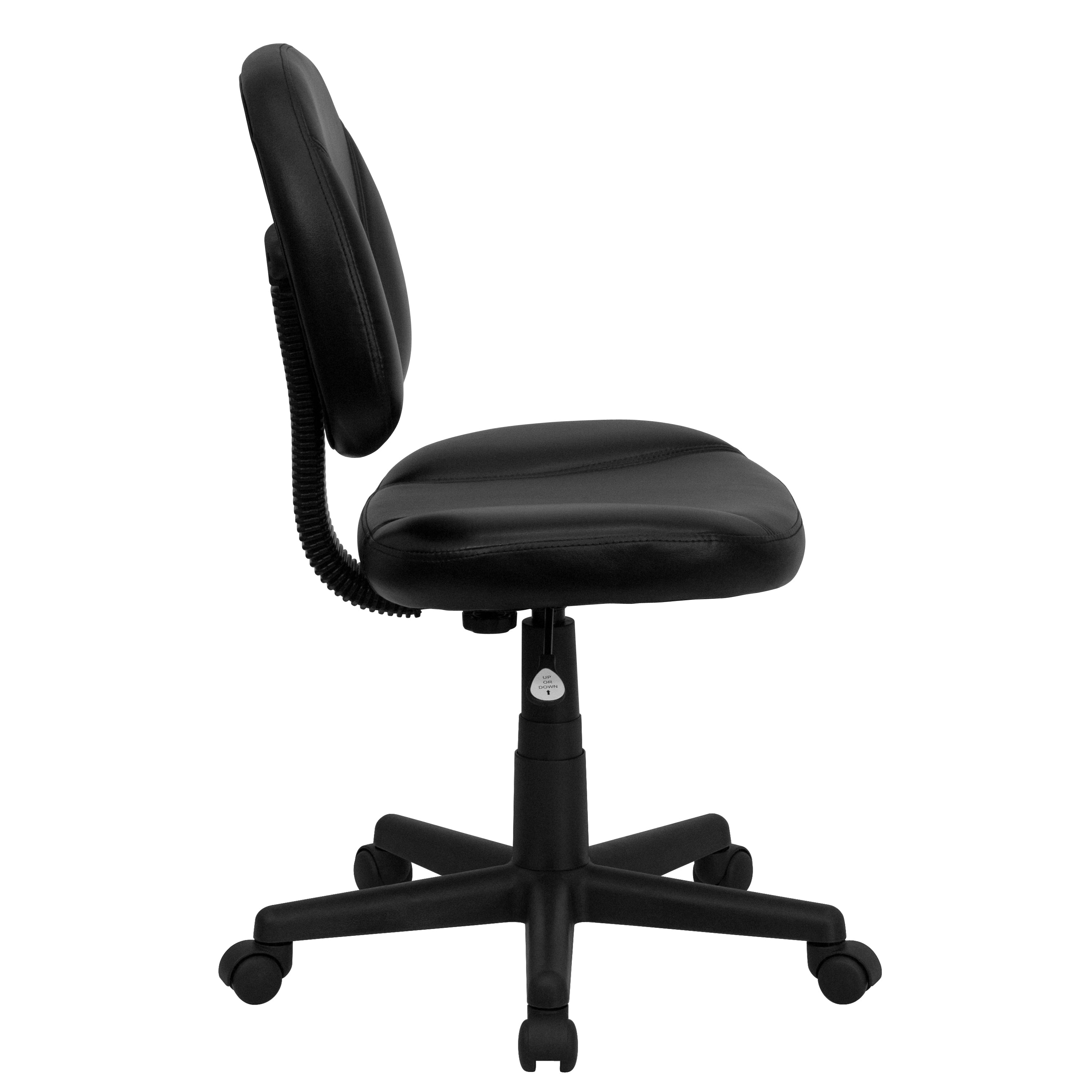 Mid-Back LeatherSoft Swivel Ergonomic Task Office Chair with Back Depth Adjustment