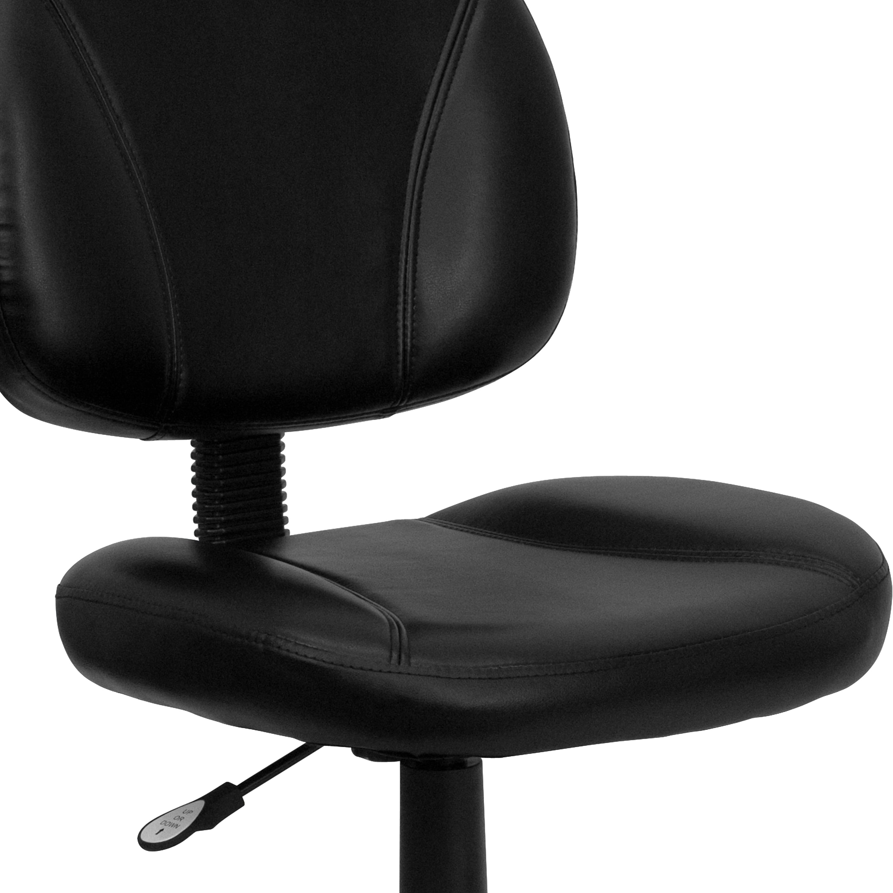 Mid-Back LeatherSoft Swivel Ergonomic Task Office Chair with Back Depth Adjustment-Office Chair-Flash Furniture-Wall2Wall Furnishings