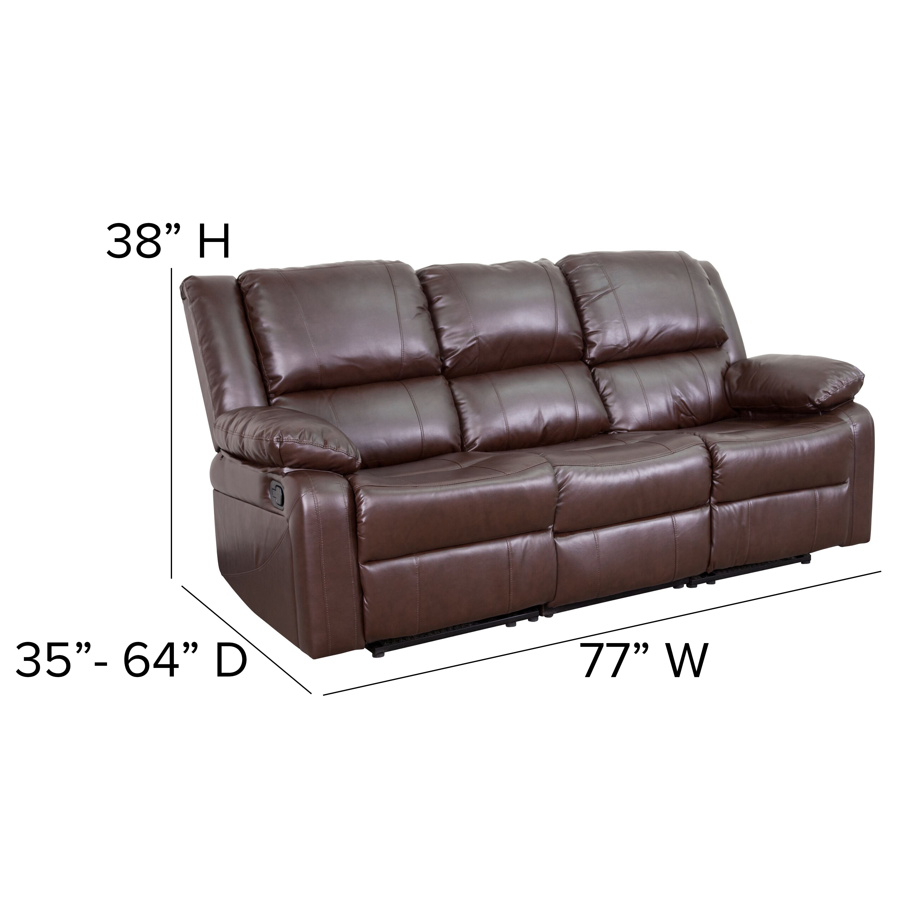 Harmony Series LeatherSoft Sofa with Two Built-In Recliners