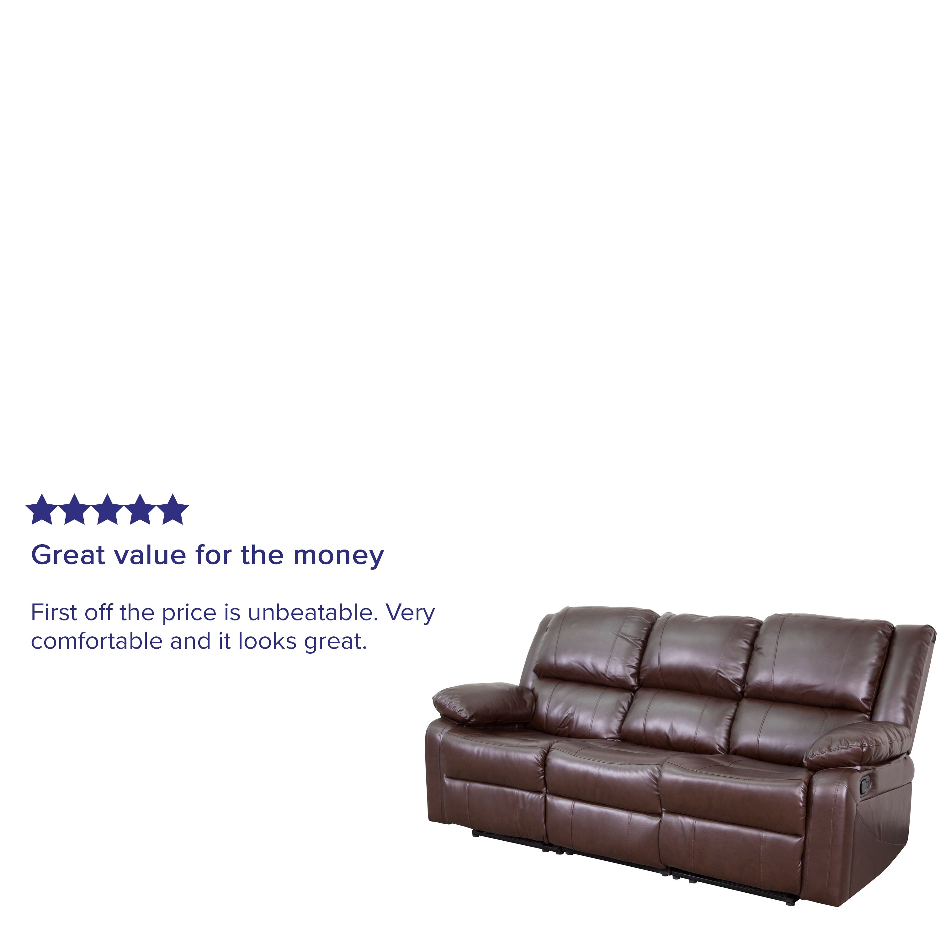 Harmony Series LeatherSoft Sofa with Two Built-In Recliners