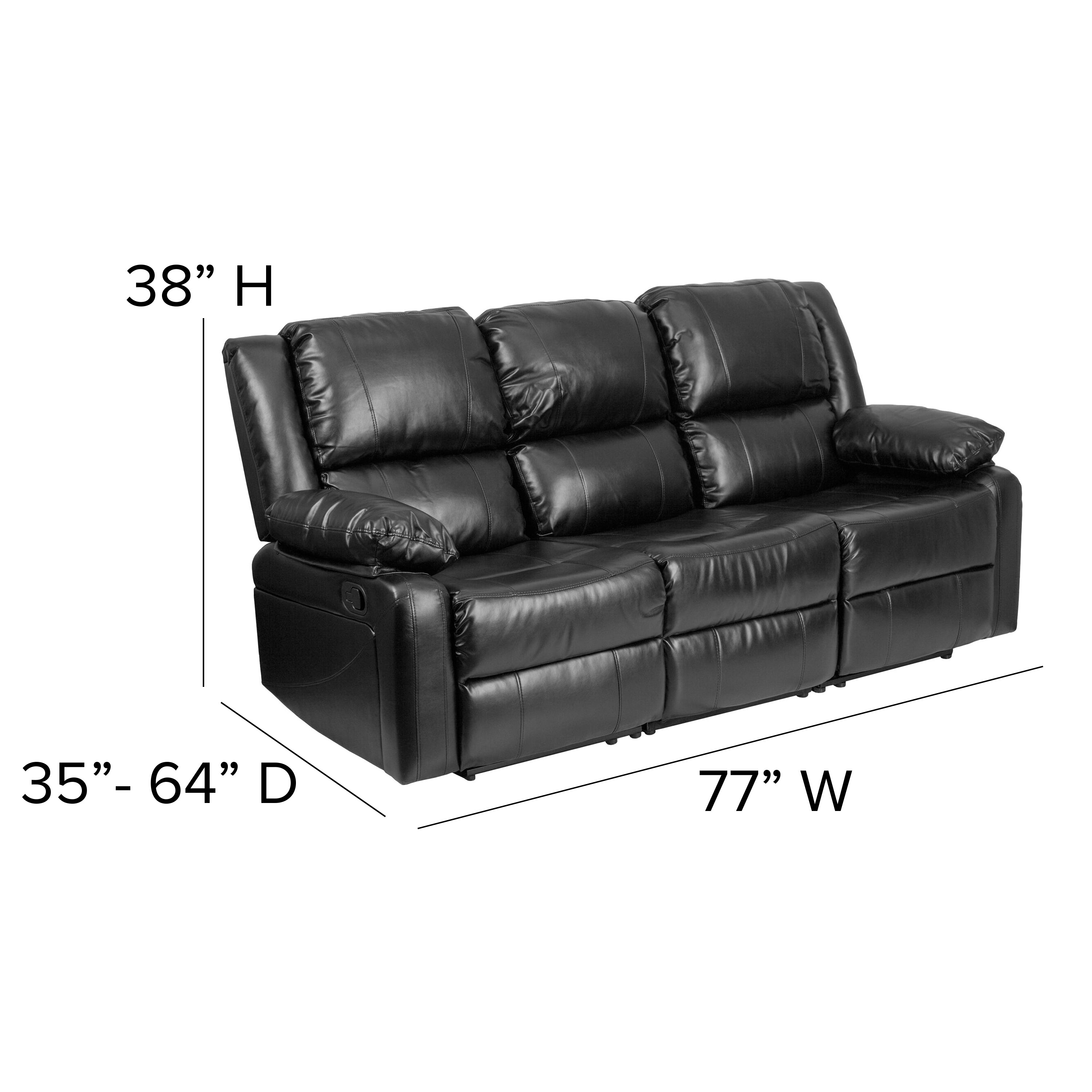 Harmony Series LeatherSoft Sofa with Two Built-In Recliners