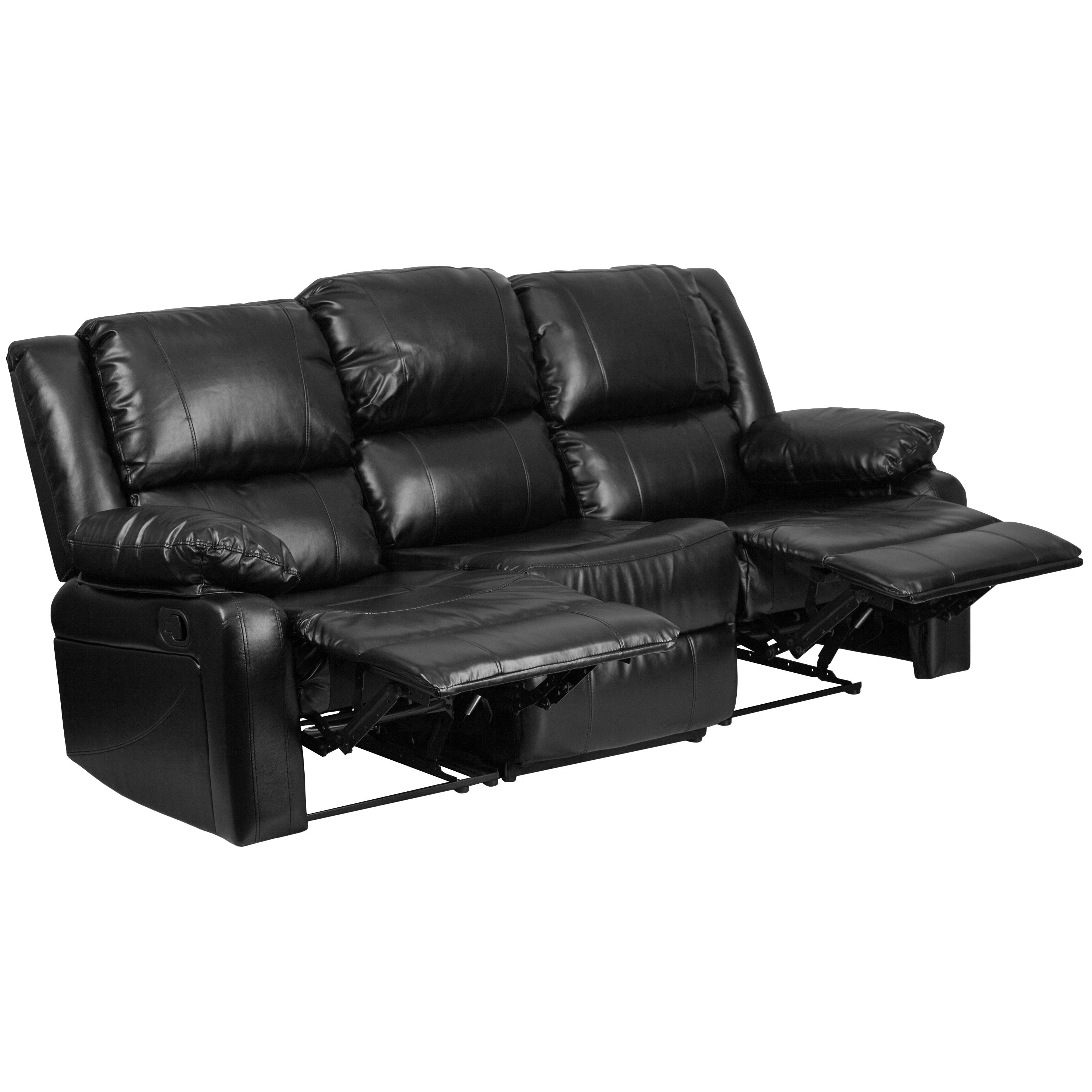 Harmony Series LeatherSoft Sofa with Two Built-In Recliners-Sofa-Flash Furniture-Wall2Wall Furnishings