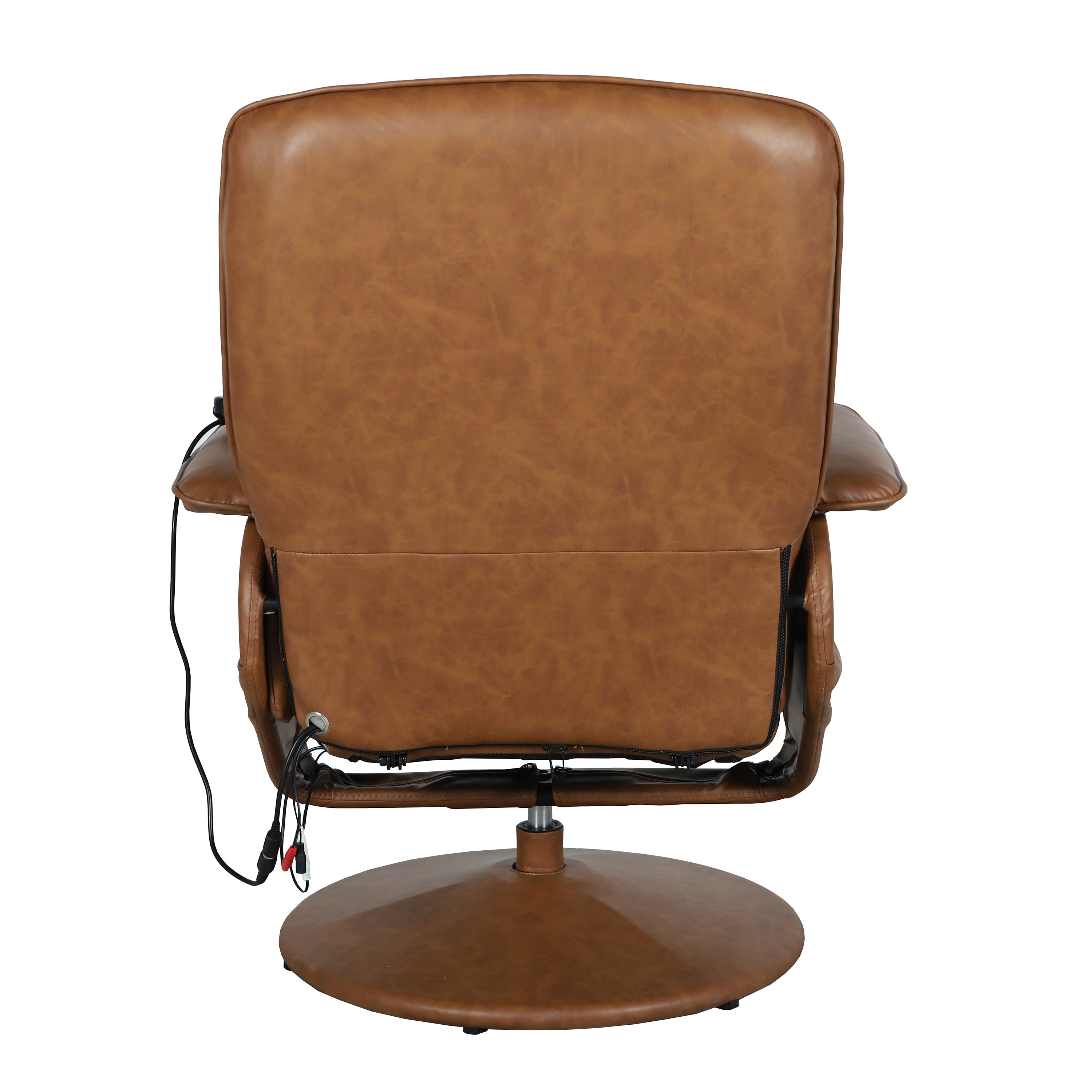 Massaging Multi-Position Recliner with Deep Side Pockets and Ottoman with Wrapped Base