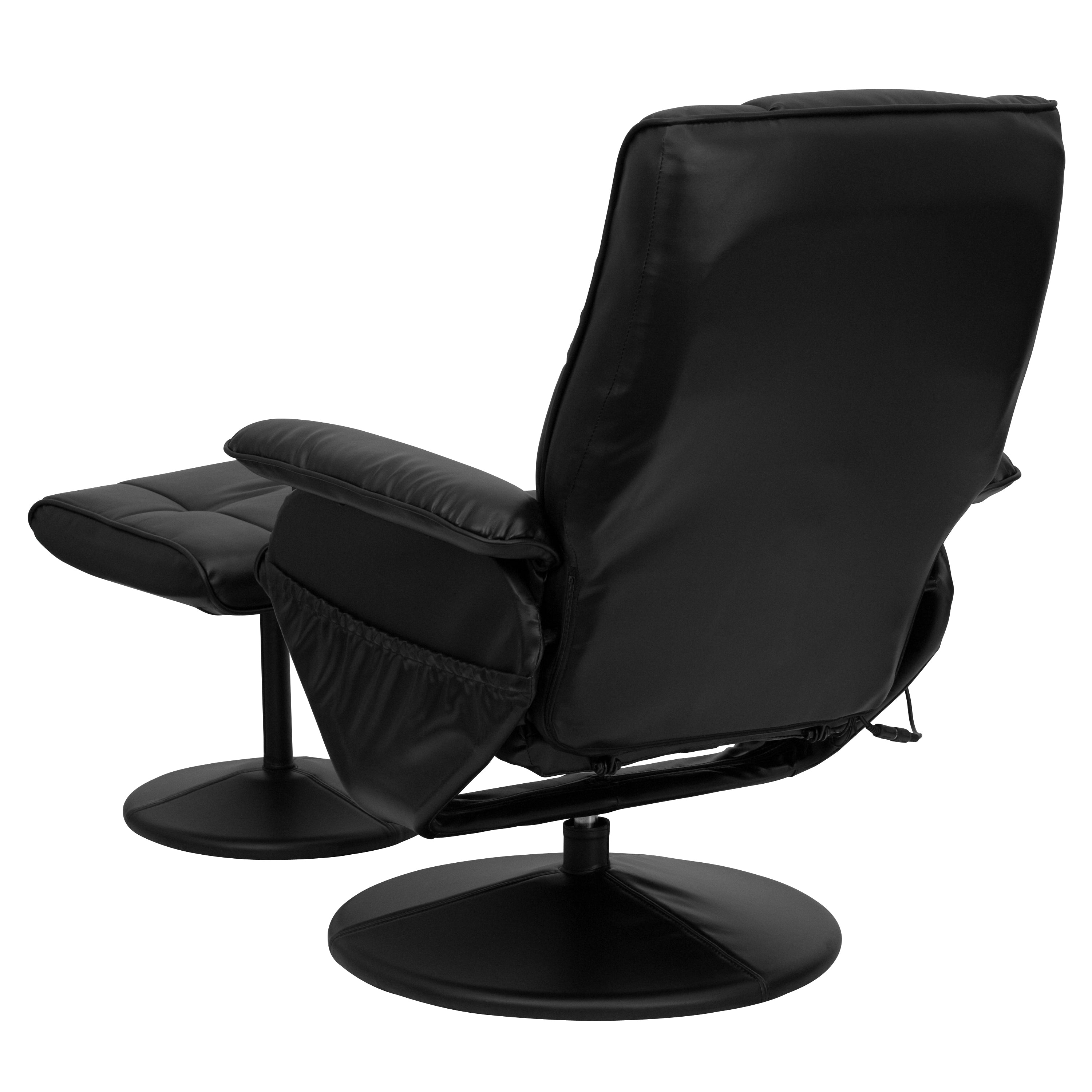 Massaging Multi-Position Recliner and Ottoman with Wrapped Base