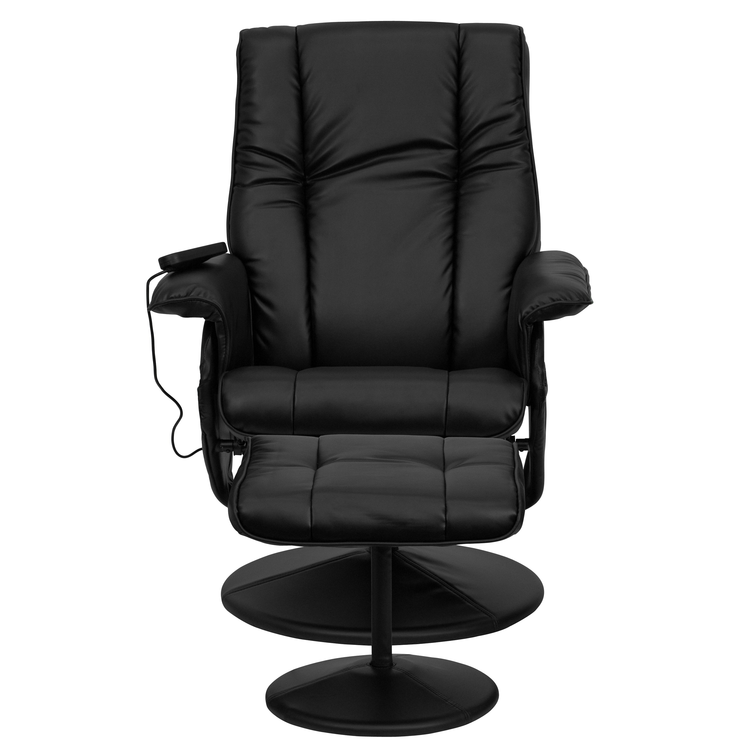 Massaging Multi-Position Recliner and Ottoman with Wrapped Base