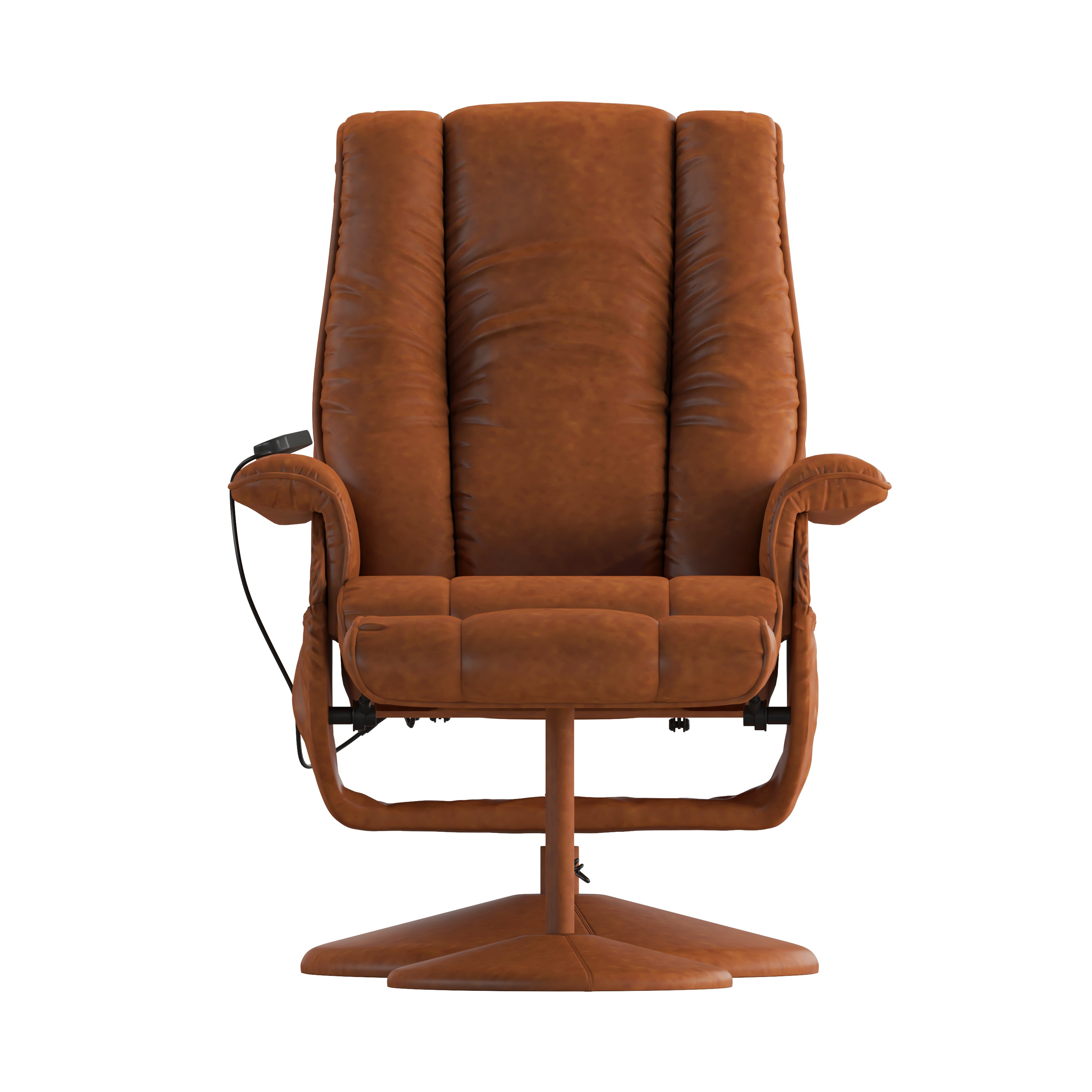 Massaging Multi-Position Recliner and Ottoman with Wrapped Base
