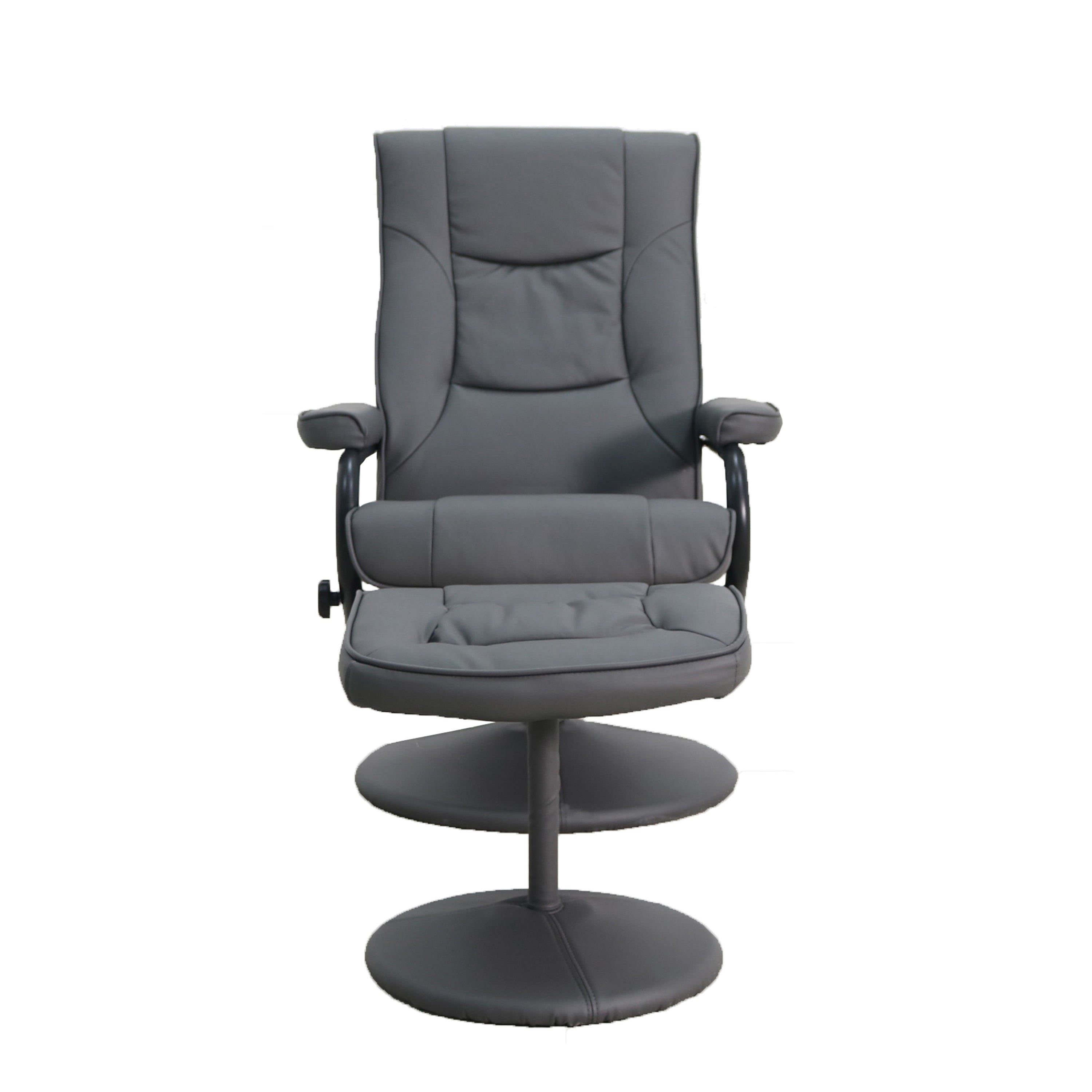 Contemporary Multi-Position Recliner and Ottoman with Wrapped Base