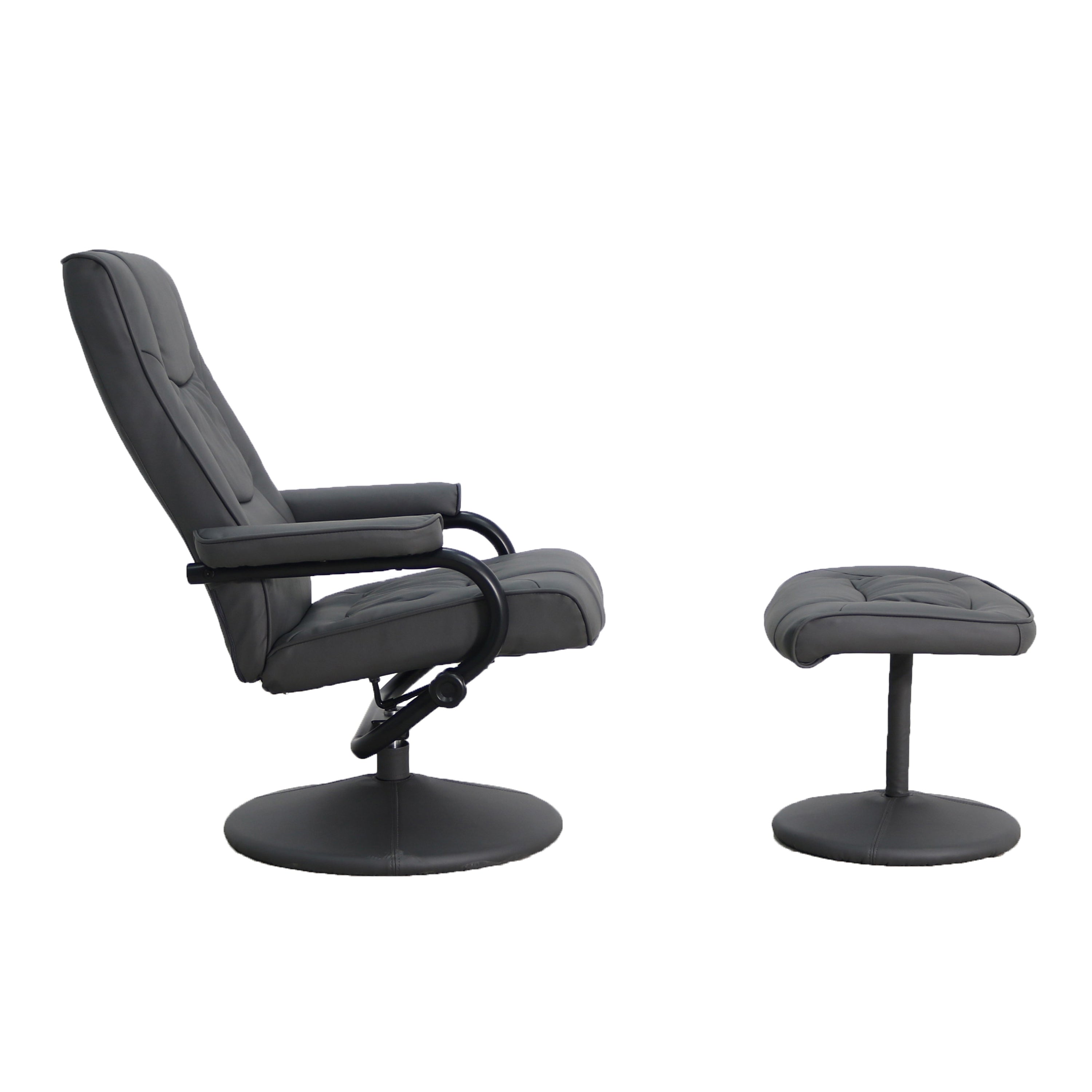 Contemporary Multi-Position Recliner and Ottoman with Wrapped Base