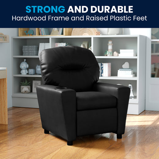 Contemporary Kids Recliner with Cup Holder