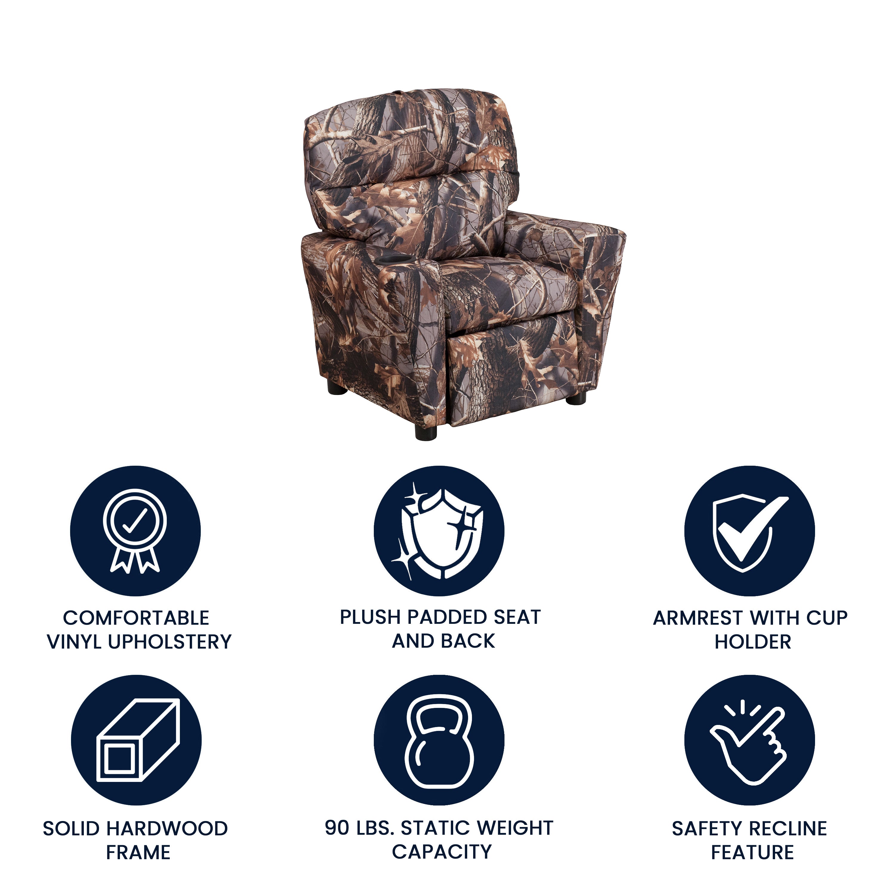 Contemporary Kids Recliner with Cup Holder