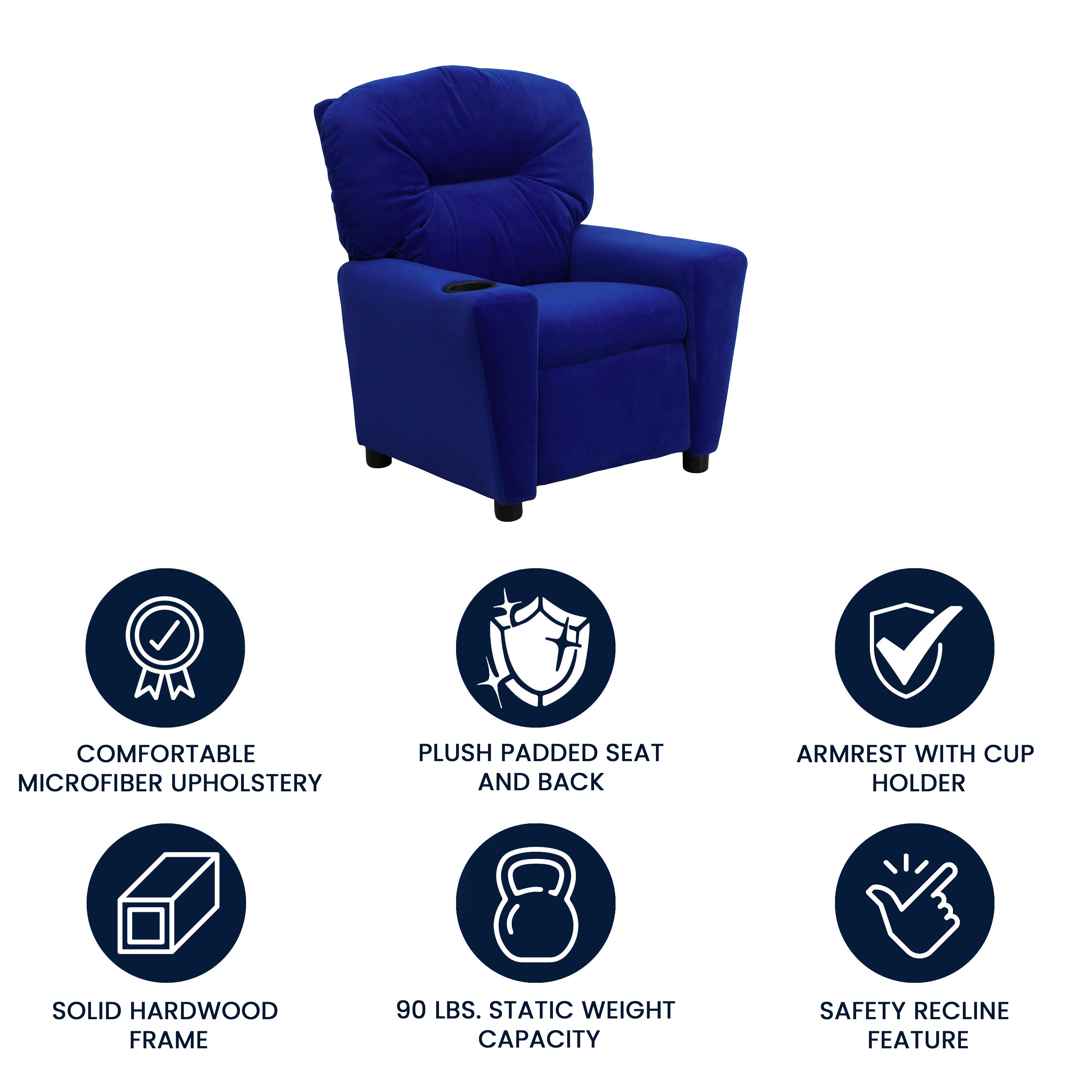 Contemporary Kids Recliner with Cup Holder