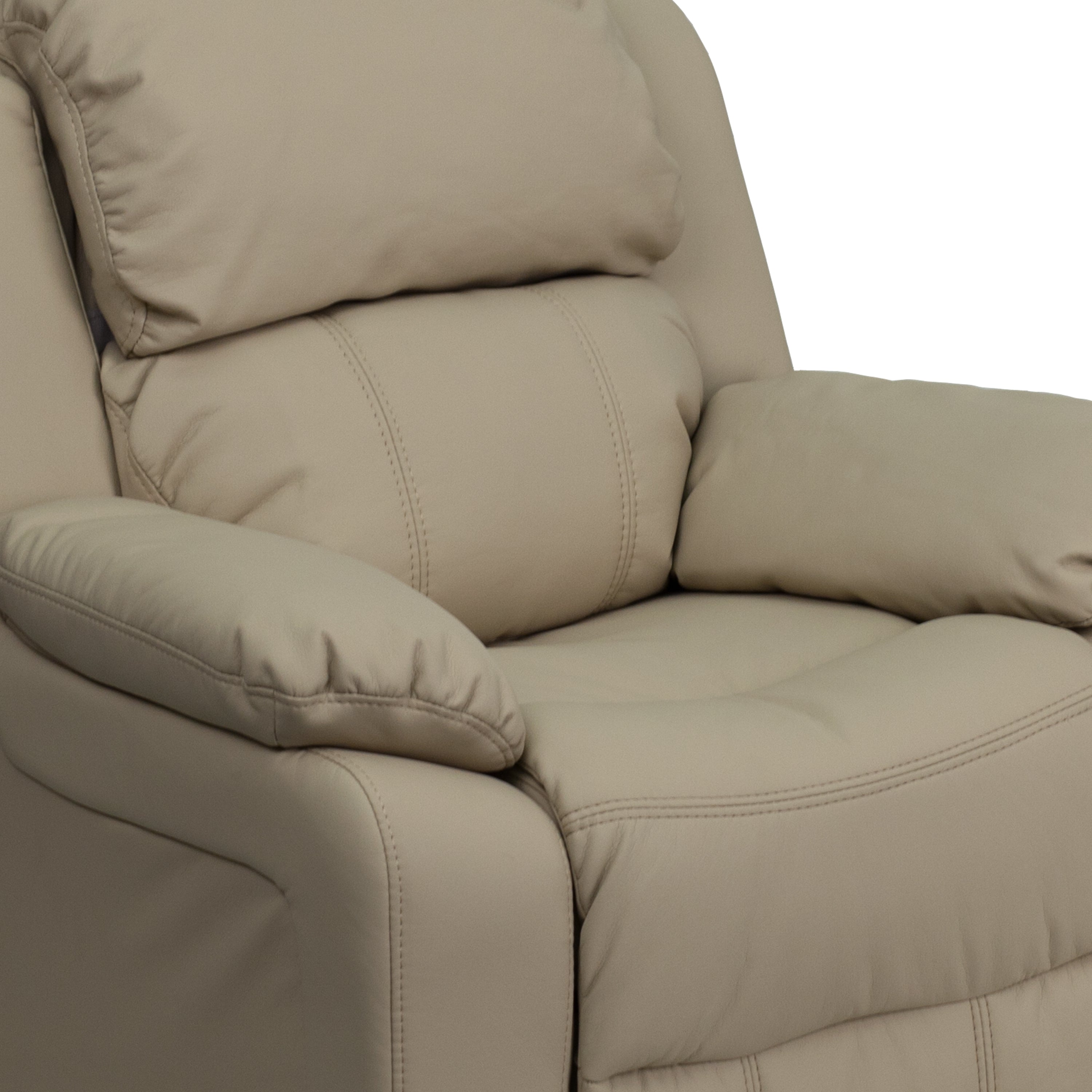 Deluxe Padded Contemporary Kids Recliner with Storage Arms