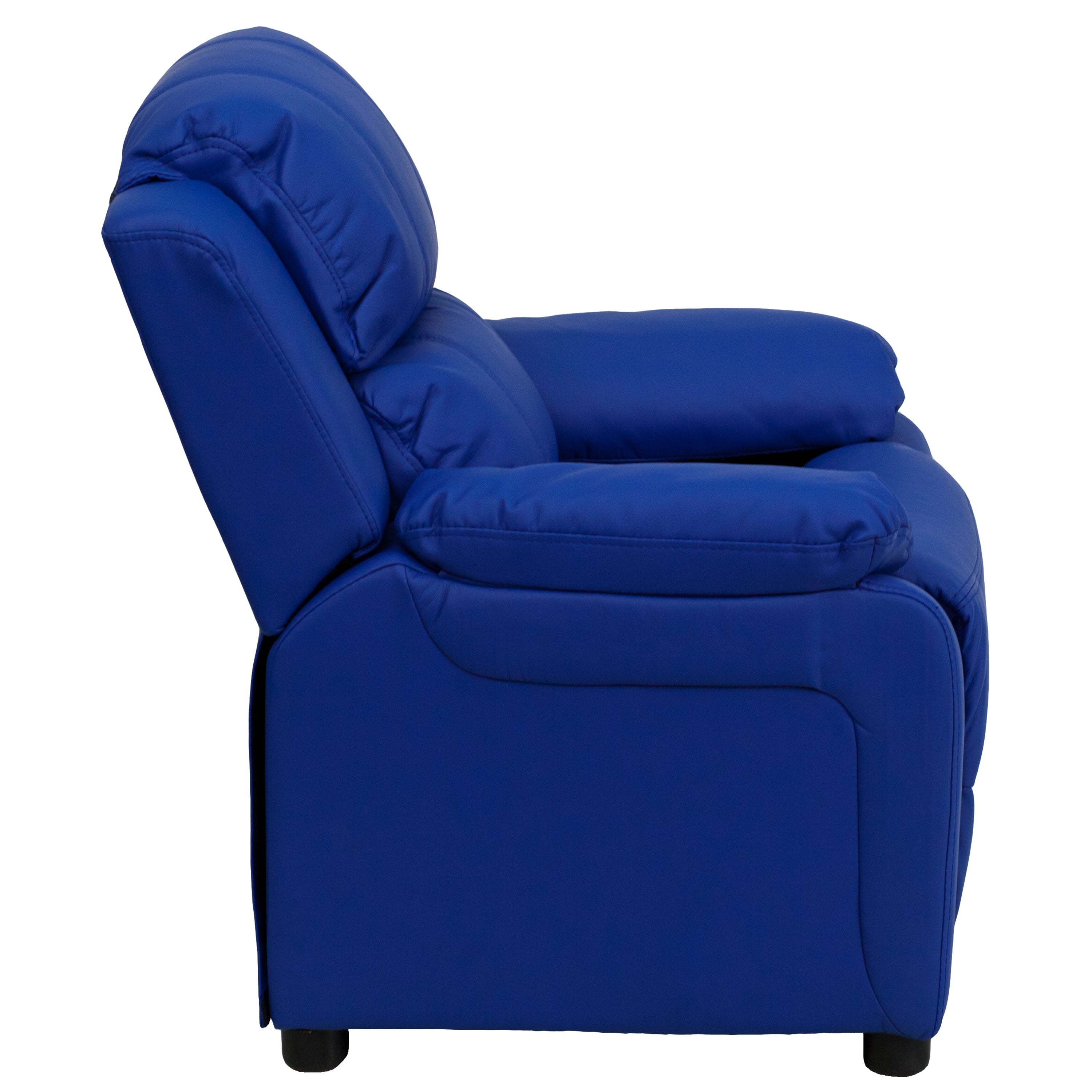 Deluxe Padded Contemporary Kids Recliner with Storage Arms