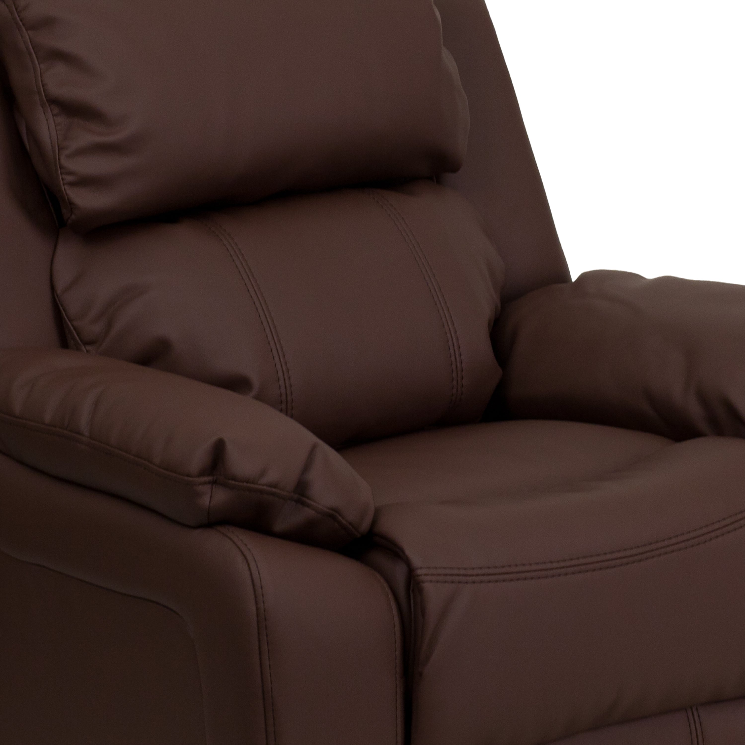 Deluxe Padded Contemporary Kids Recliner with Storage Arms