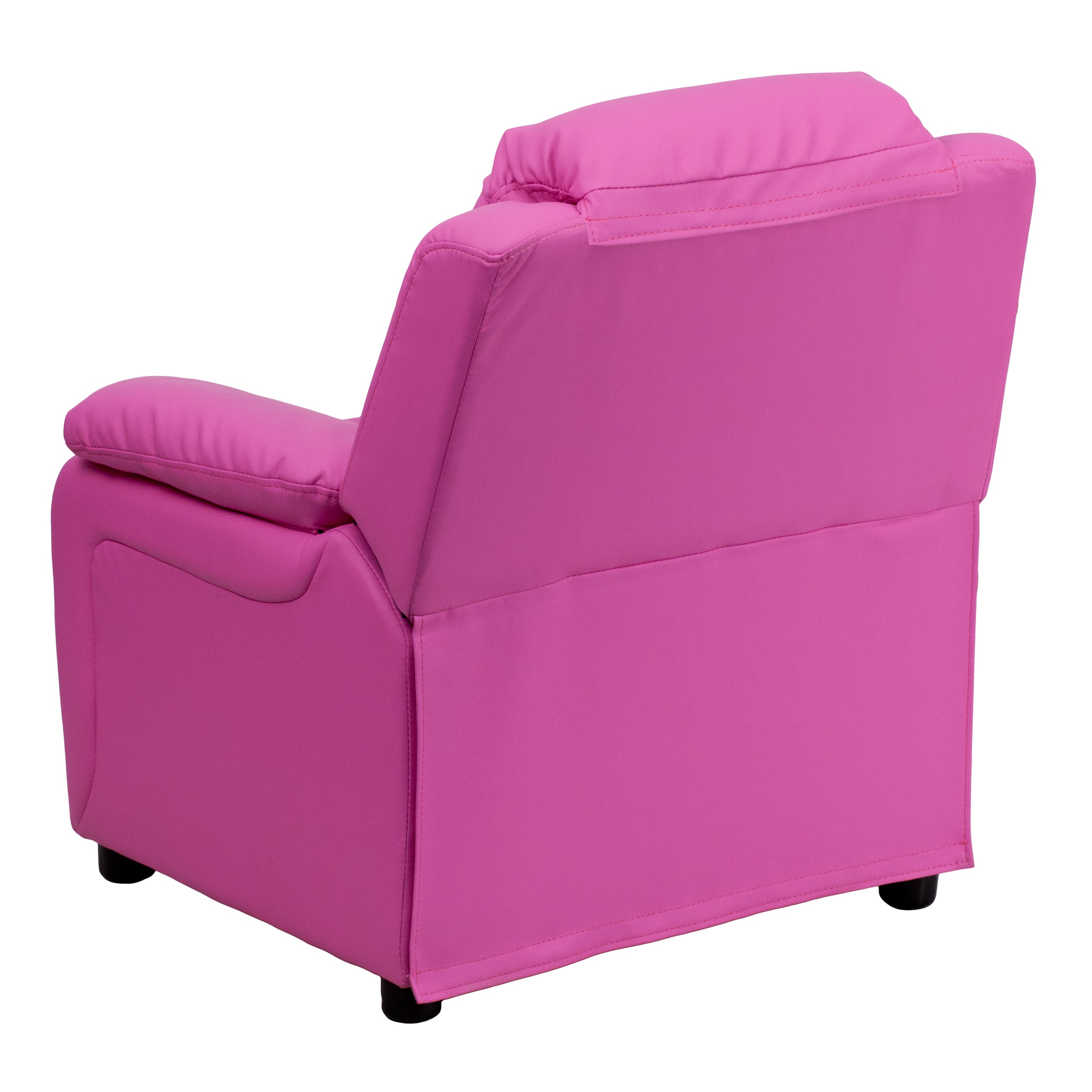 Deluxe Padded Contemporary Kids Recliner with Storage Arms