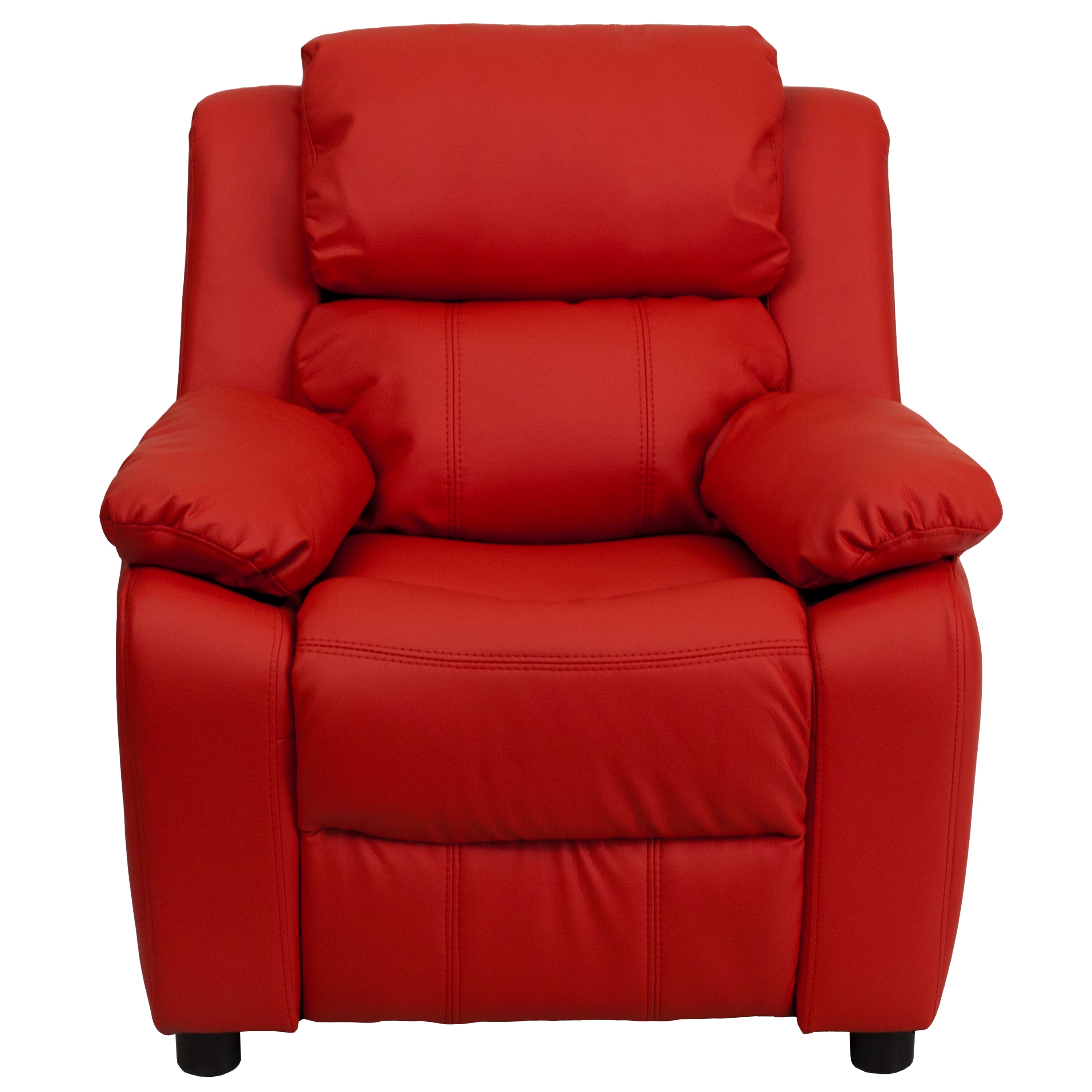 Deluxe Padded Contemporary Kids Recliner with Storage Arms-Kids Recliner-Flash Furniture-Wall2Wall Furnishings