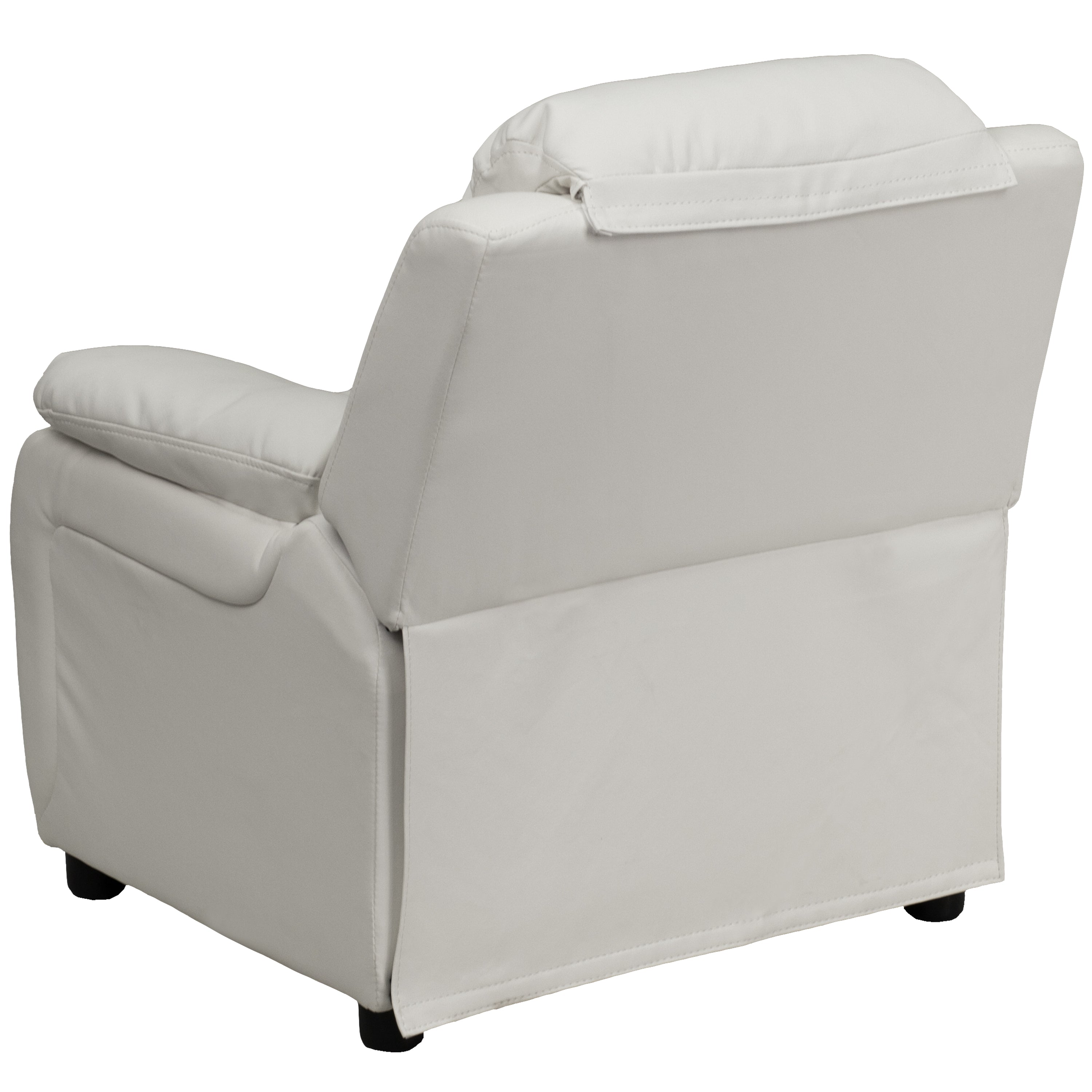 Deluxe Padded Contemporary Kids Recliner with Storage Arms